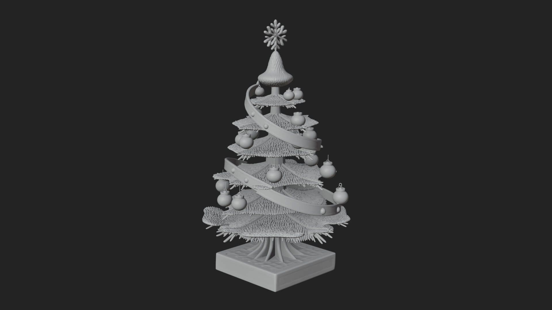 Decorated Christmas Tree Model Design 35 3D Print Model 3D Model