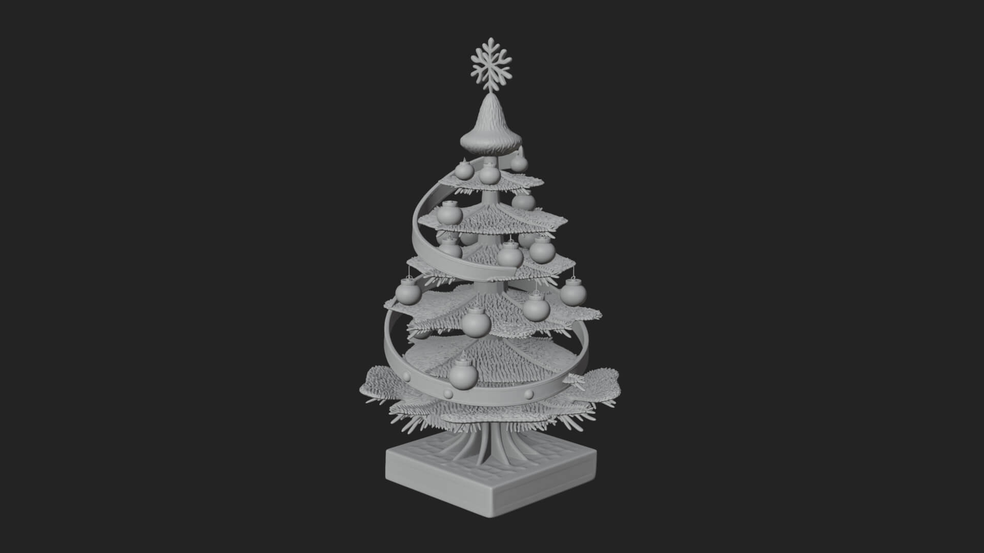 Decorated Christmas Tree Model Design 35 3D Print Model 3D Model