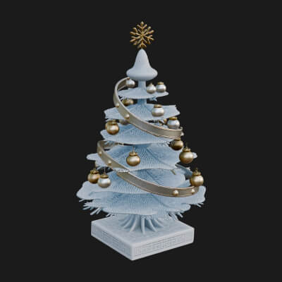 Decorated Christmas Tree Model Design 35 3D Print Model
