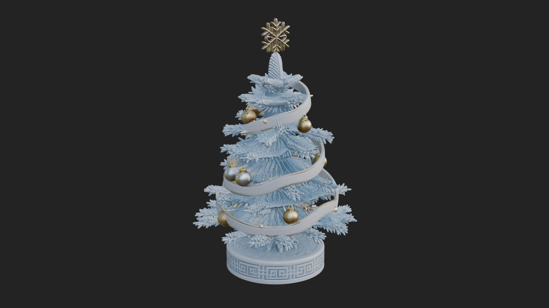 Decorated Christmas Tree Model Design 36 3D Print Model 3D Model