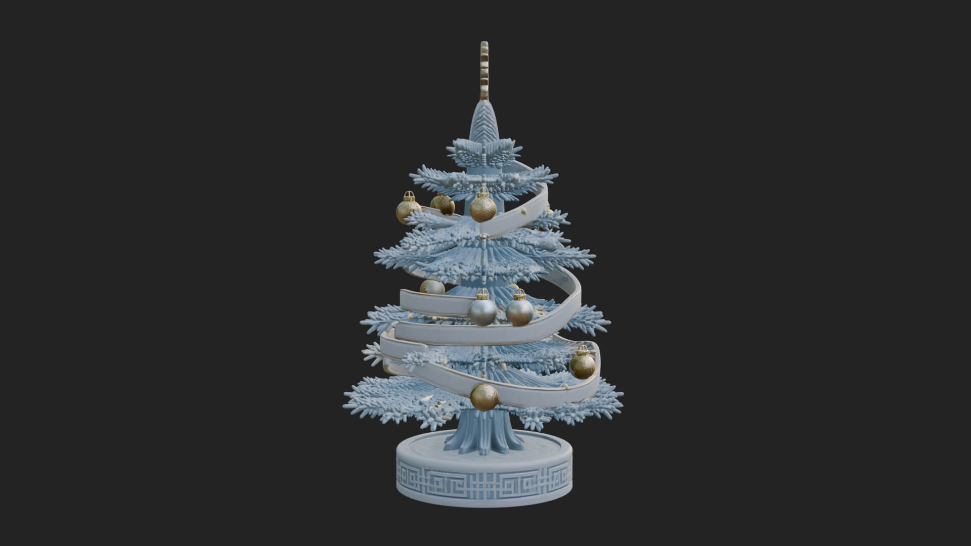 Decorated Christmas Tree Model Design 36 3D Print Model 3D Model