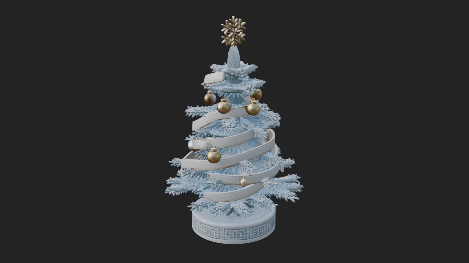 Decorated Christmas Tree Model Design 36 3D Print Model 3D Model