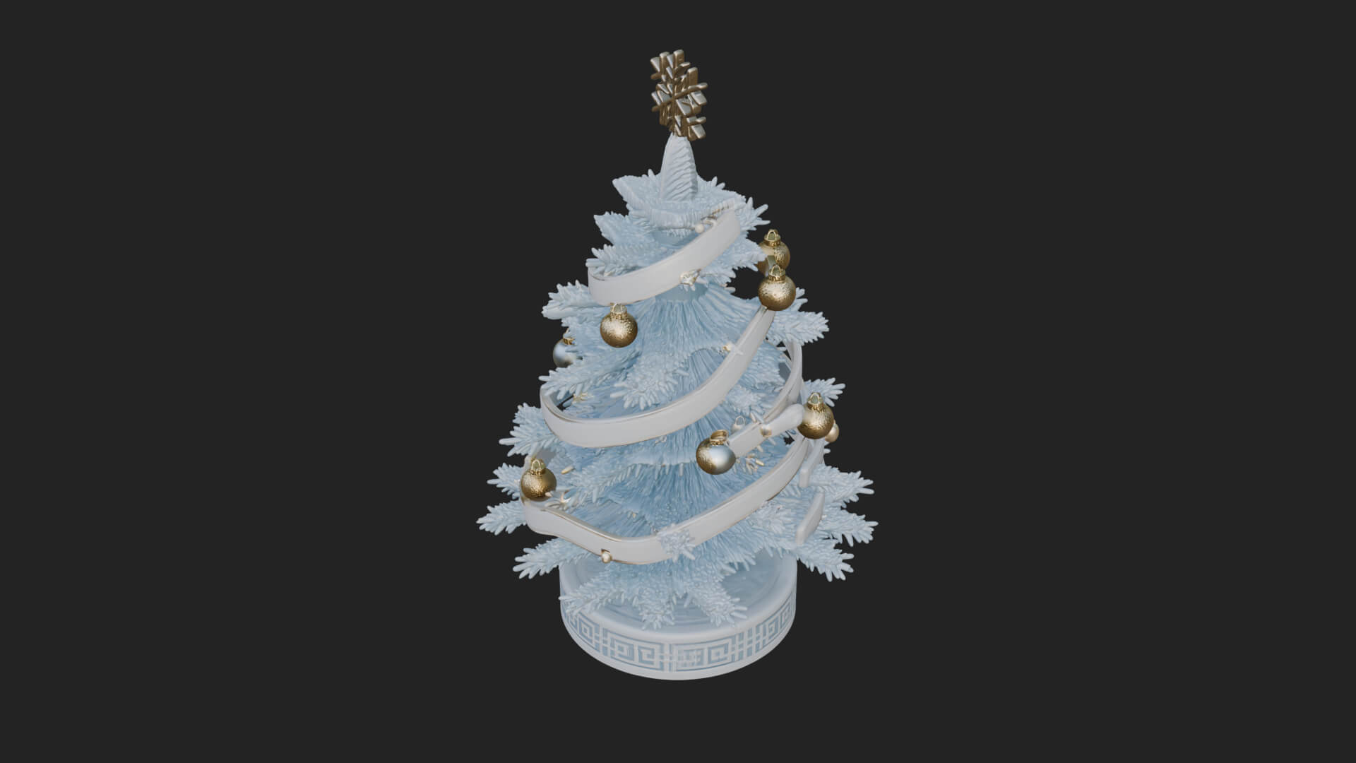 Decorated Christmas Tree Model Design 36 3D Print Model 3D Model