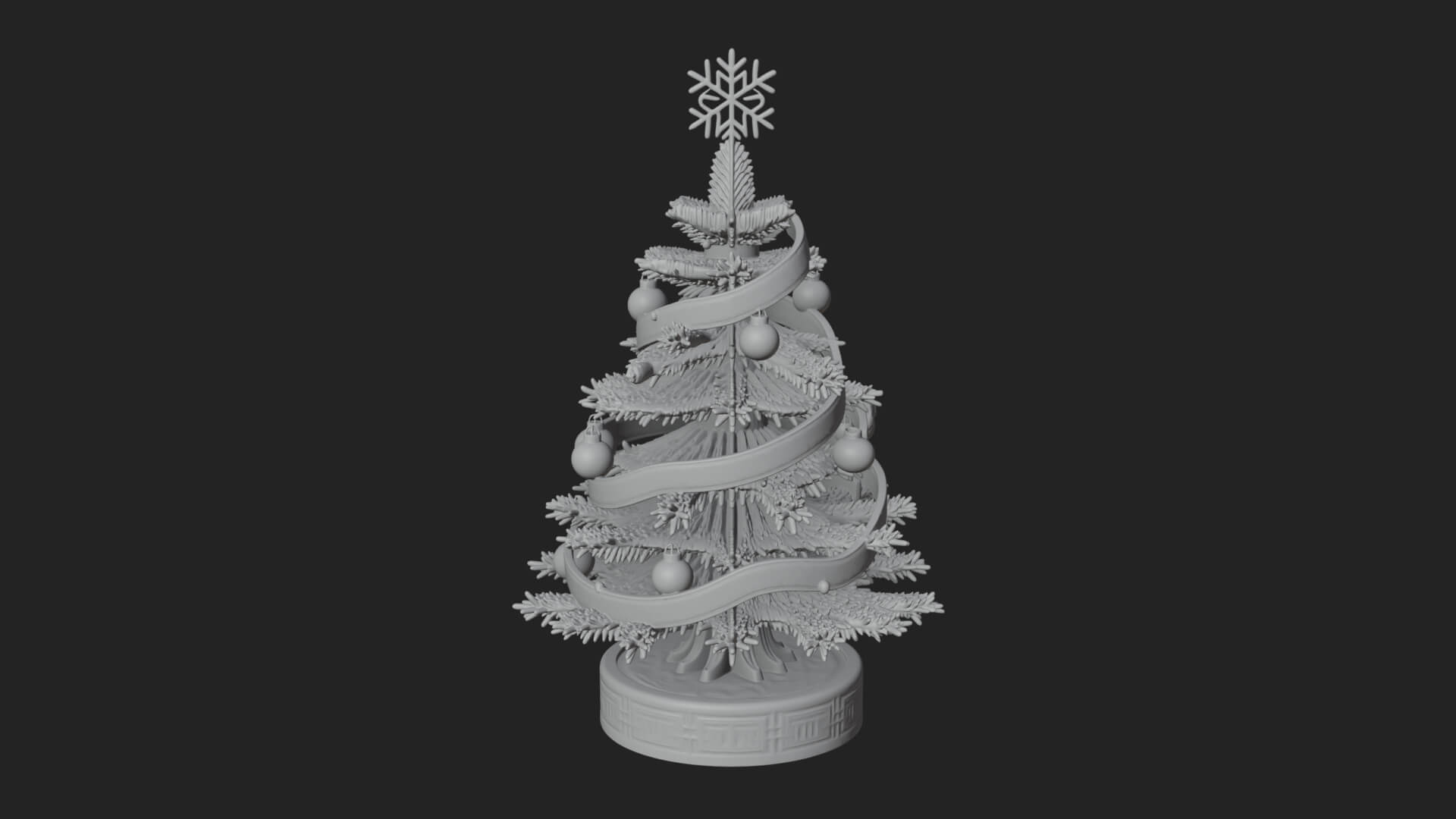 Decorated Christmas Tree Model Design 36 3D Print Model 3D Model
