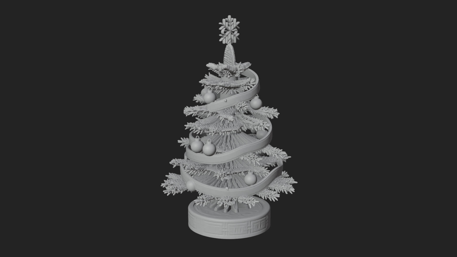 Decorated Christmas Tree Model Design 36 3D Print Model 3D Model