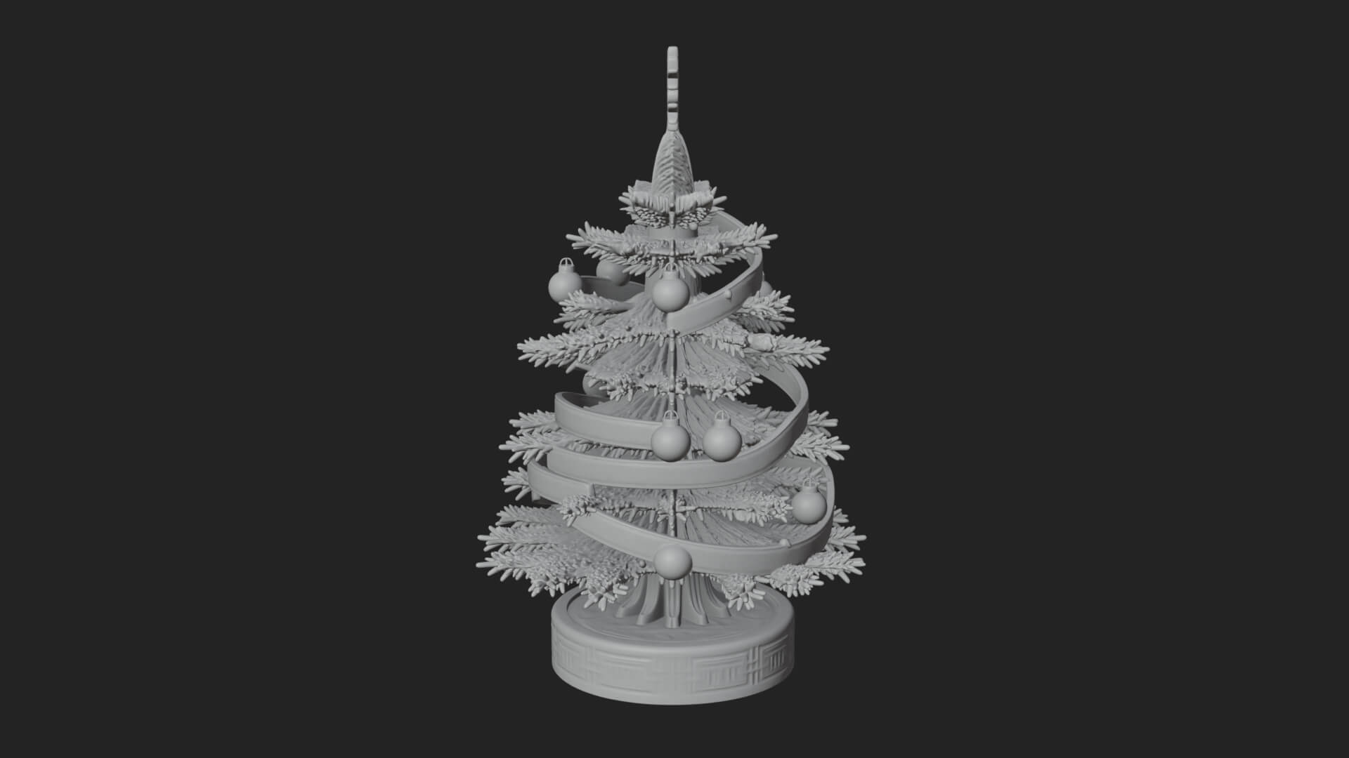 Decorated Christmas Tree Model Design 36 3D Print Model 3D Model