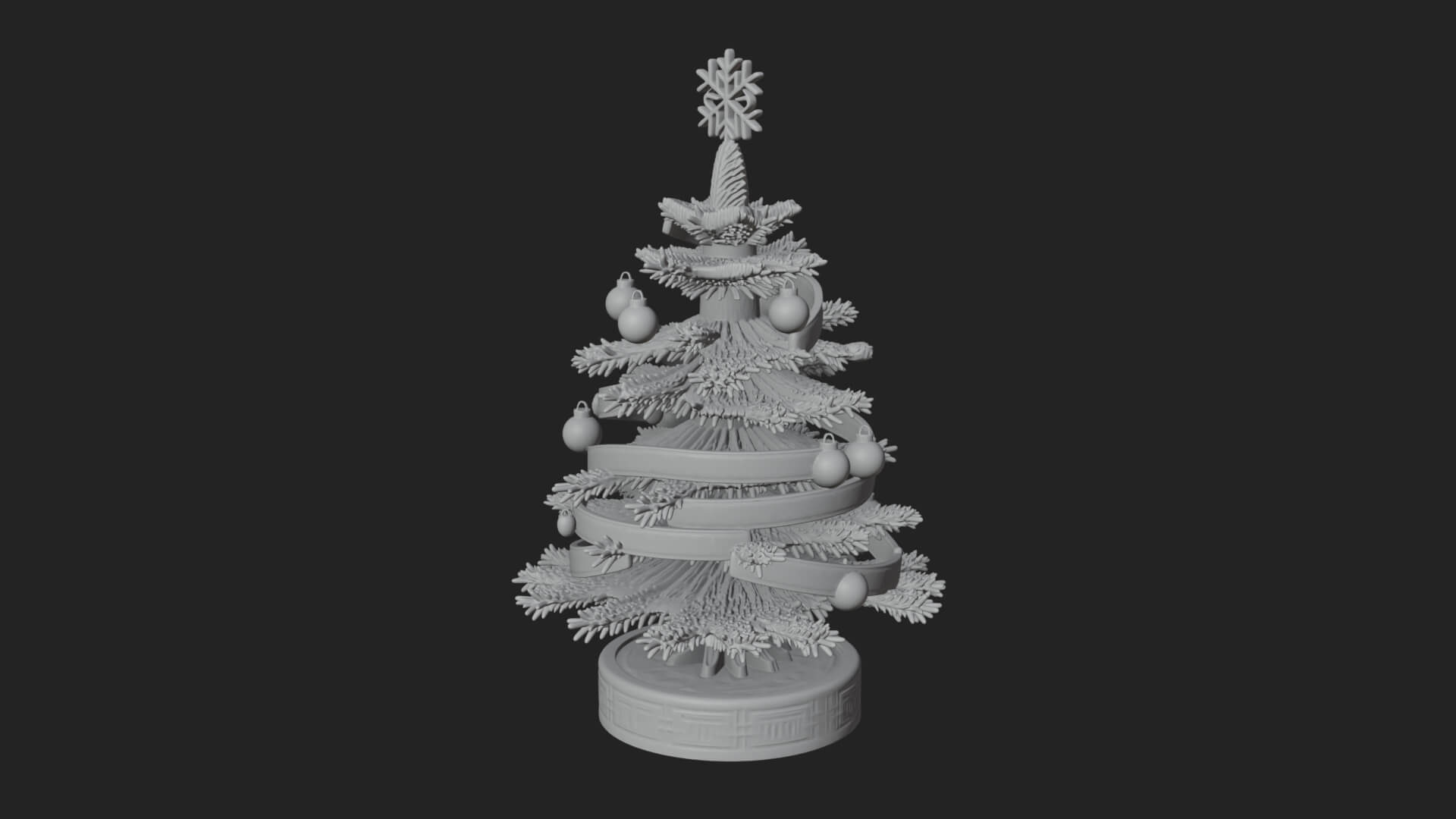 Decorated Christmas Tree Model Design 36 3D Print Model 3D Model