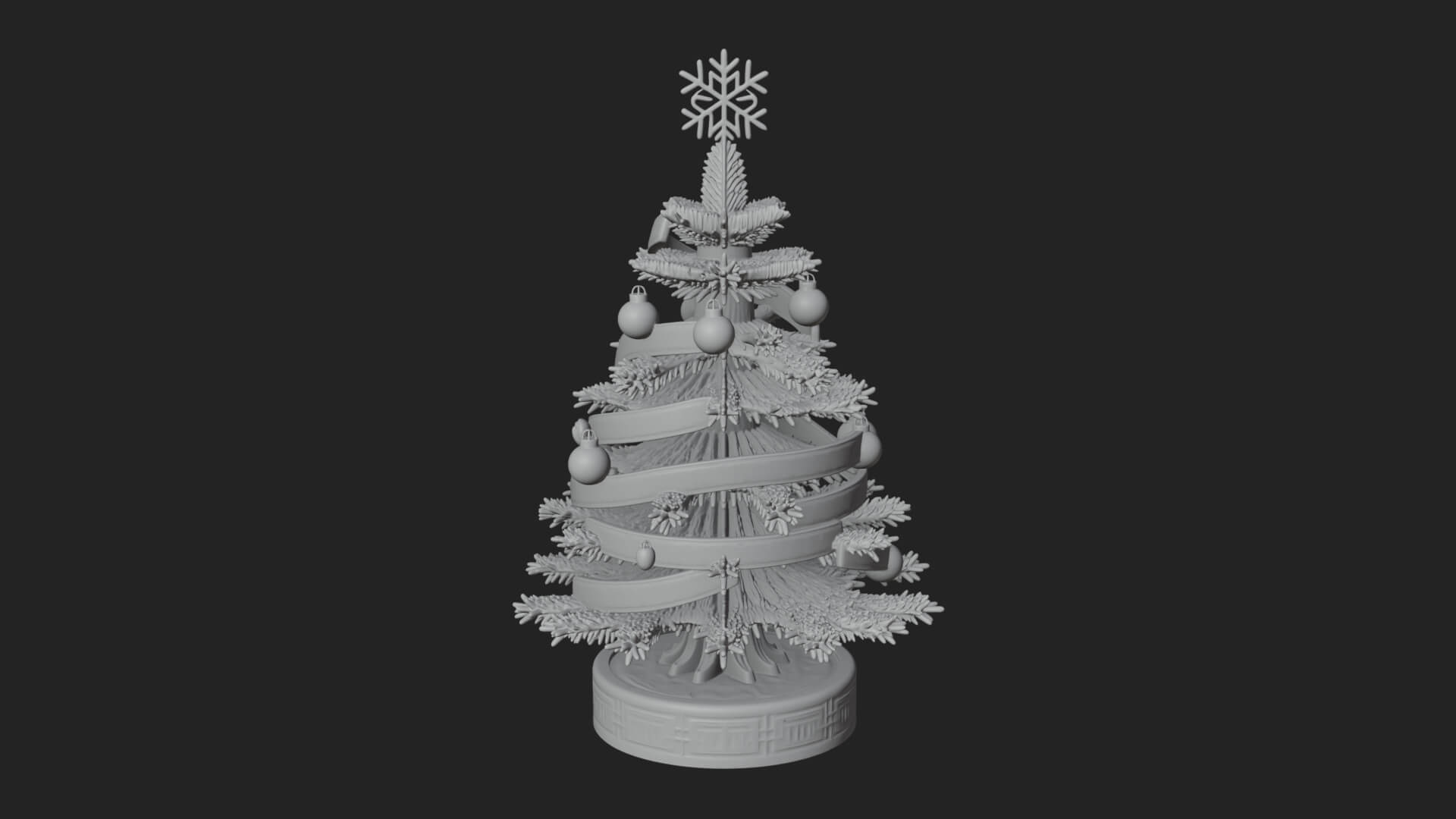 Decorated Christmas Tree Model Design 36 3D Print Model 3D Model
