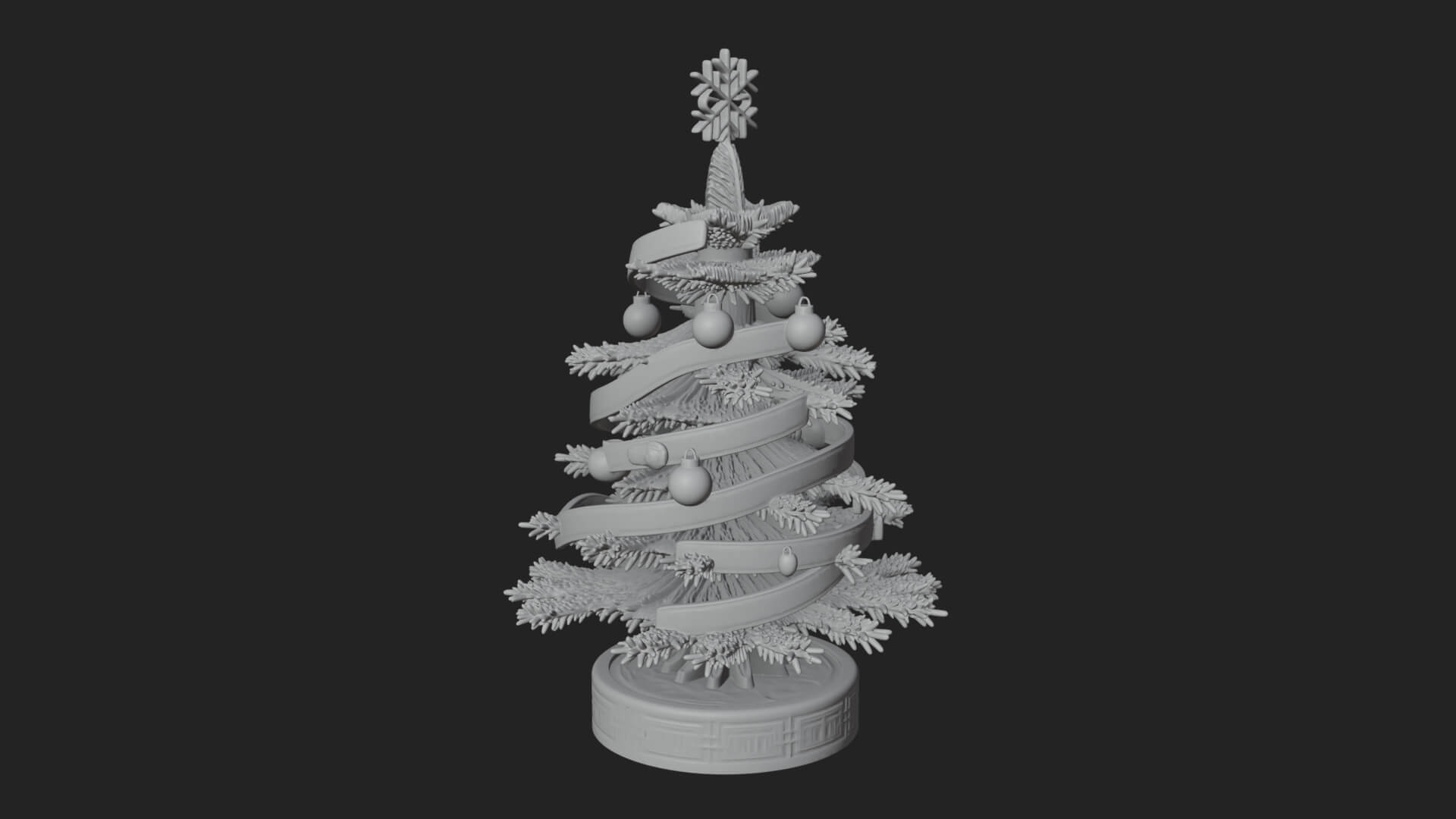 Decorated Christmas Tree Model Design 36 3D Print Model 3D Model