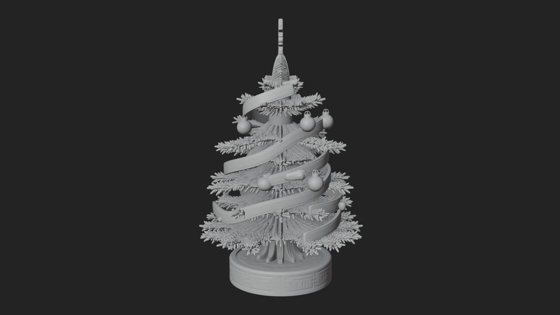 Decorated Christmas Tree Model Design 36 3D Print Model 3D Model