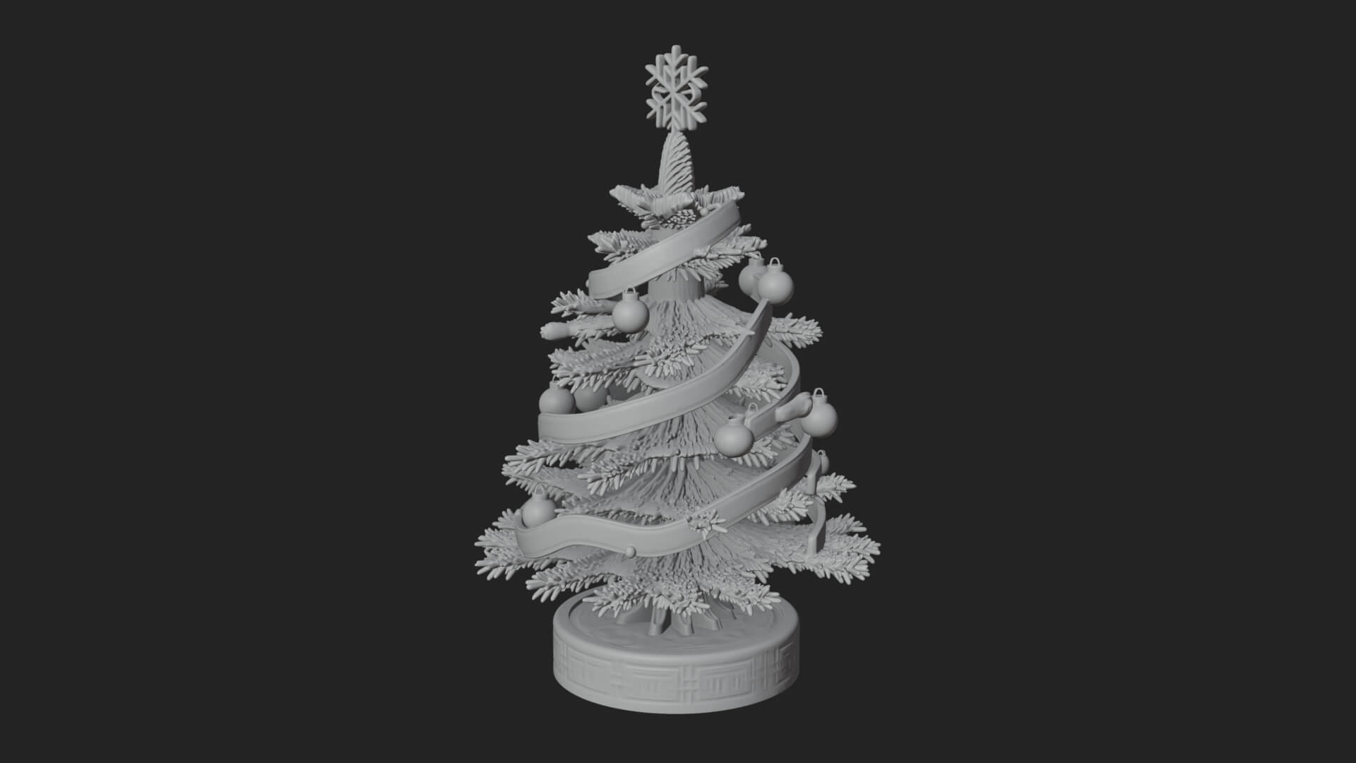 Decorated Christmas Tree Model Design 36 3D Print Model 3D Model