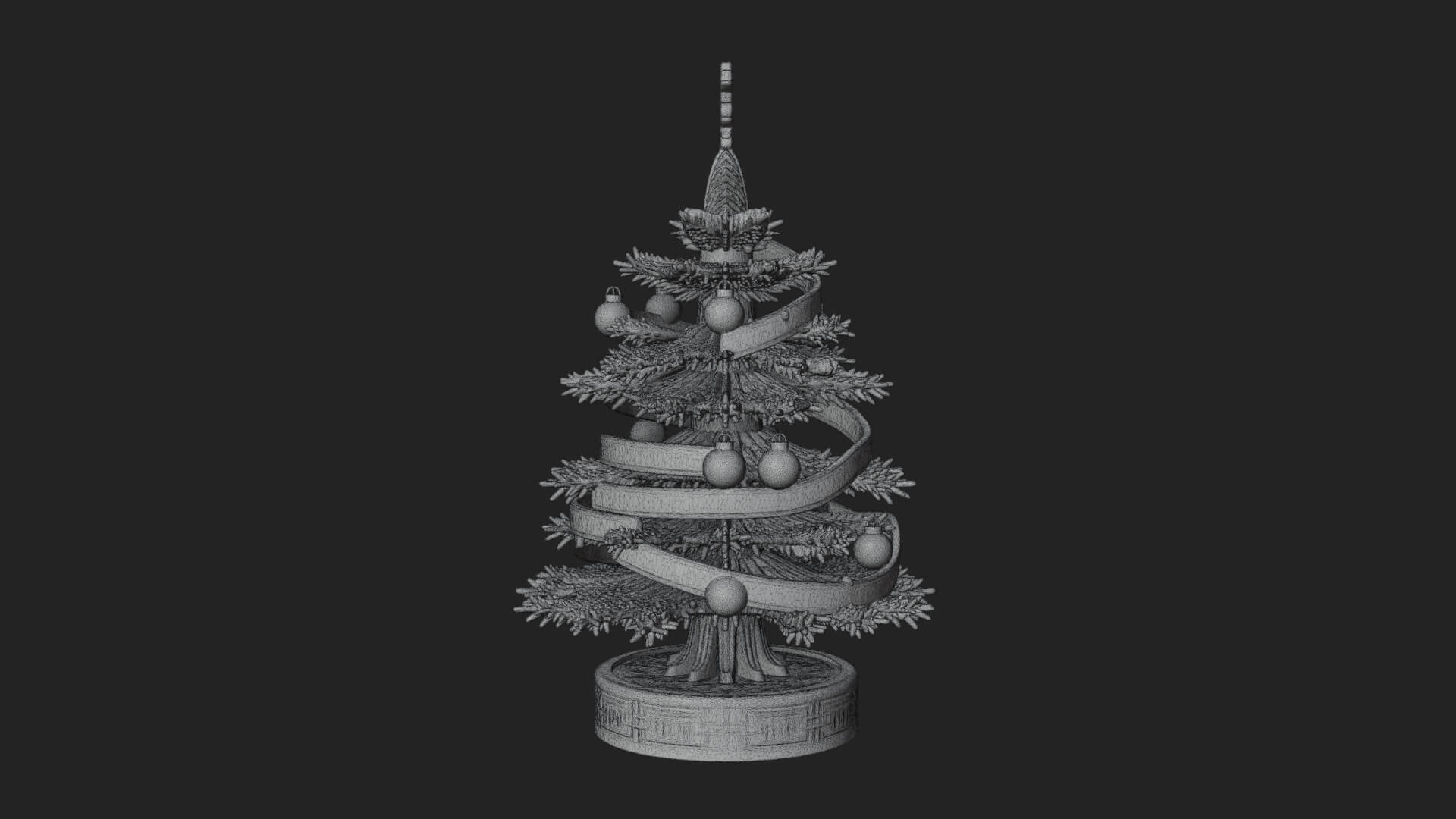 Decorated Christmas Tree Model Design 36 3D Print Model 3D Model