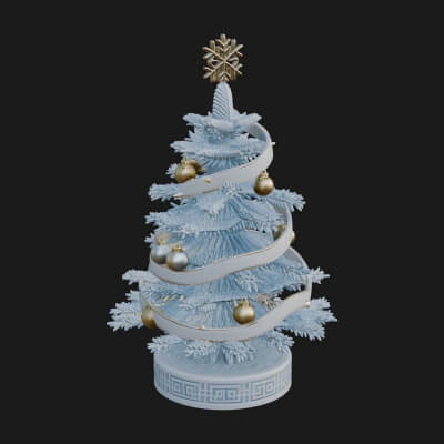 Decorated Christmas Tree Model Design 36 3D Print Model