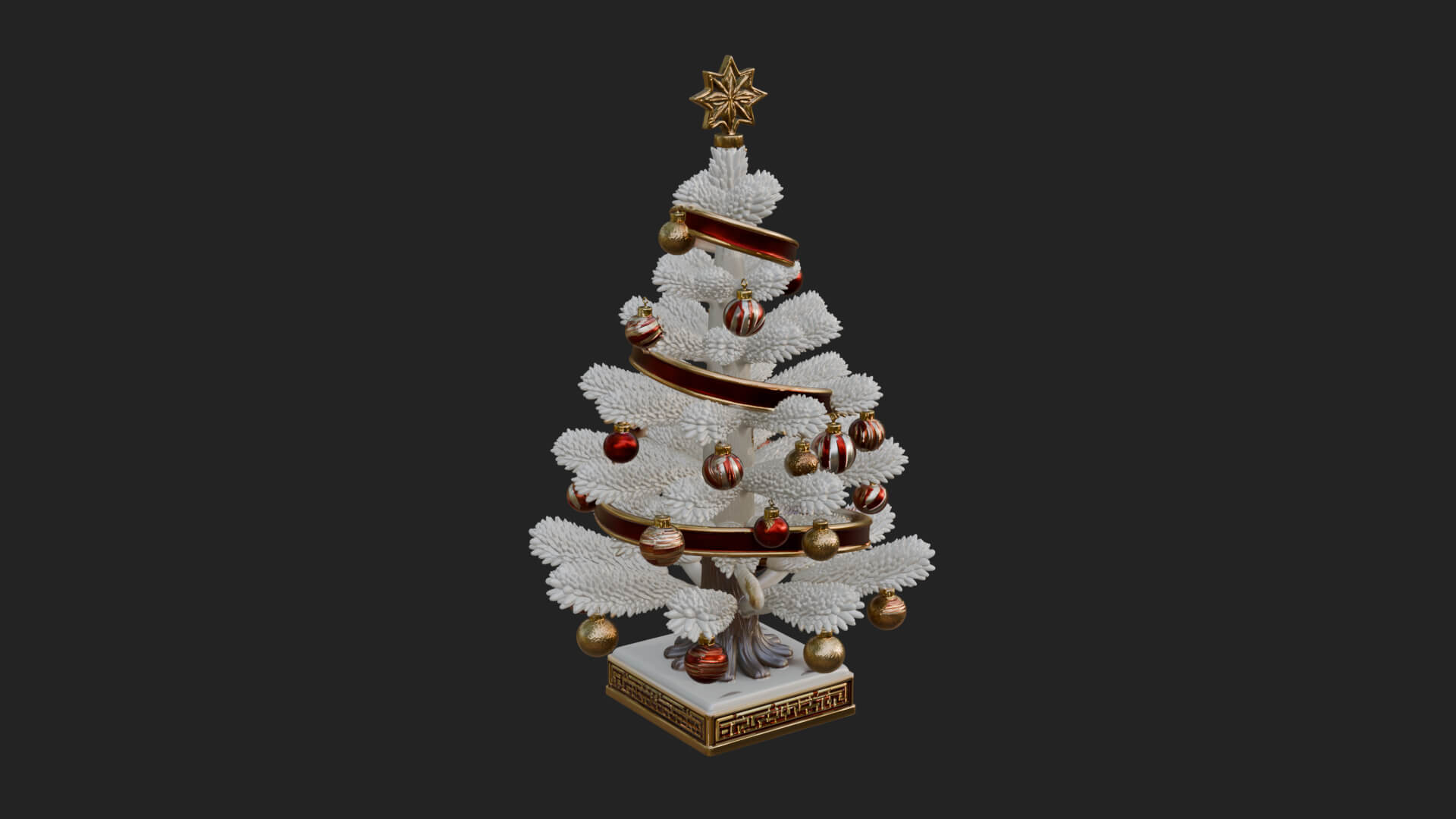 Decorated Christmas Tree Model Design 37 3D Print Model 3D Model