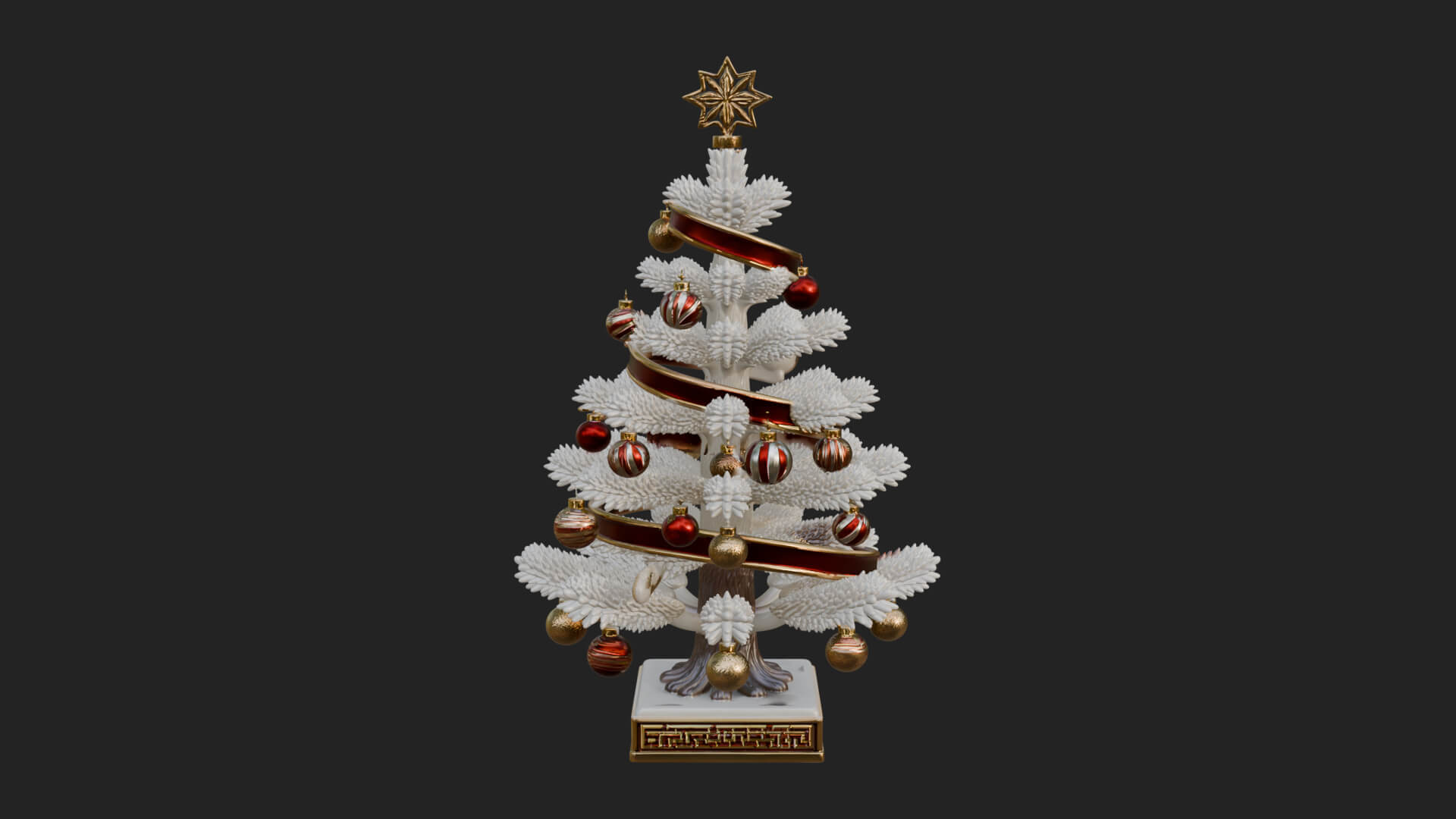 Decorated Christmas Tree Model Design 37 3D Print Model 3D Model