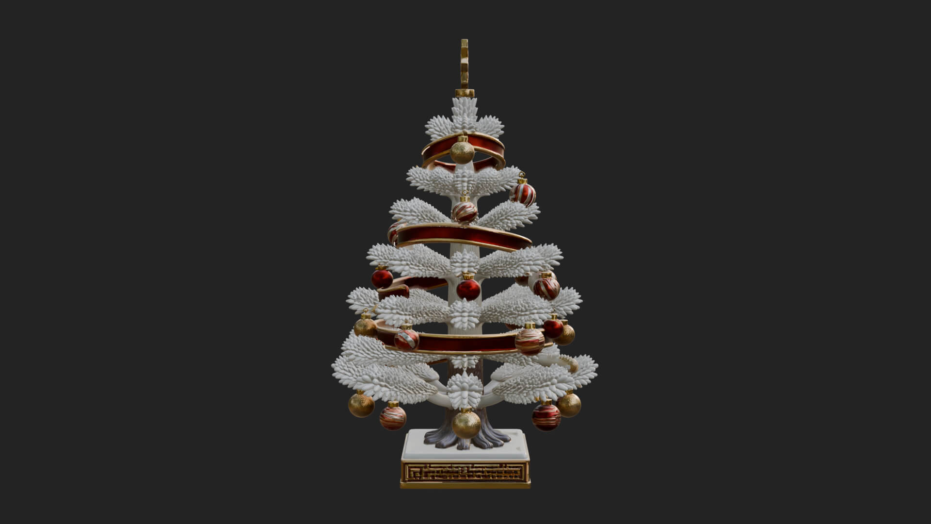 Decorated Christmas Tree Model Design 37 3D Print Model 3D Model