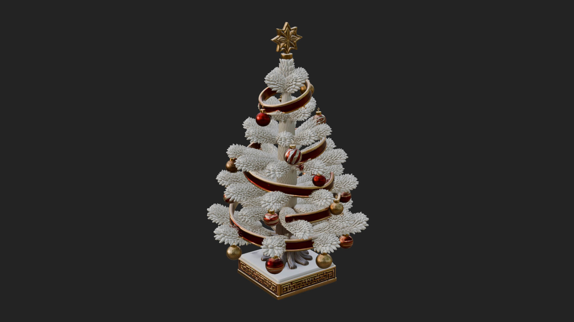 Decorated Christmas Tree Model Design 37 3D Print Model 3D Model