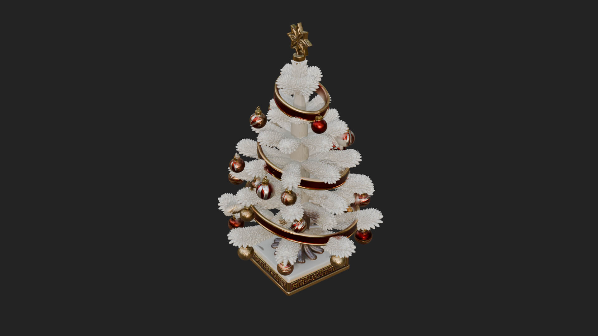 Decorated Christmas Tree Model Design 37 3D Print Model 3D Model