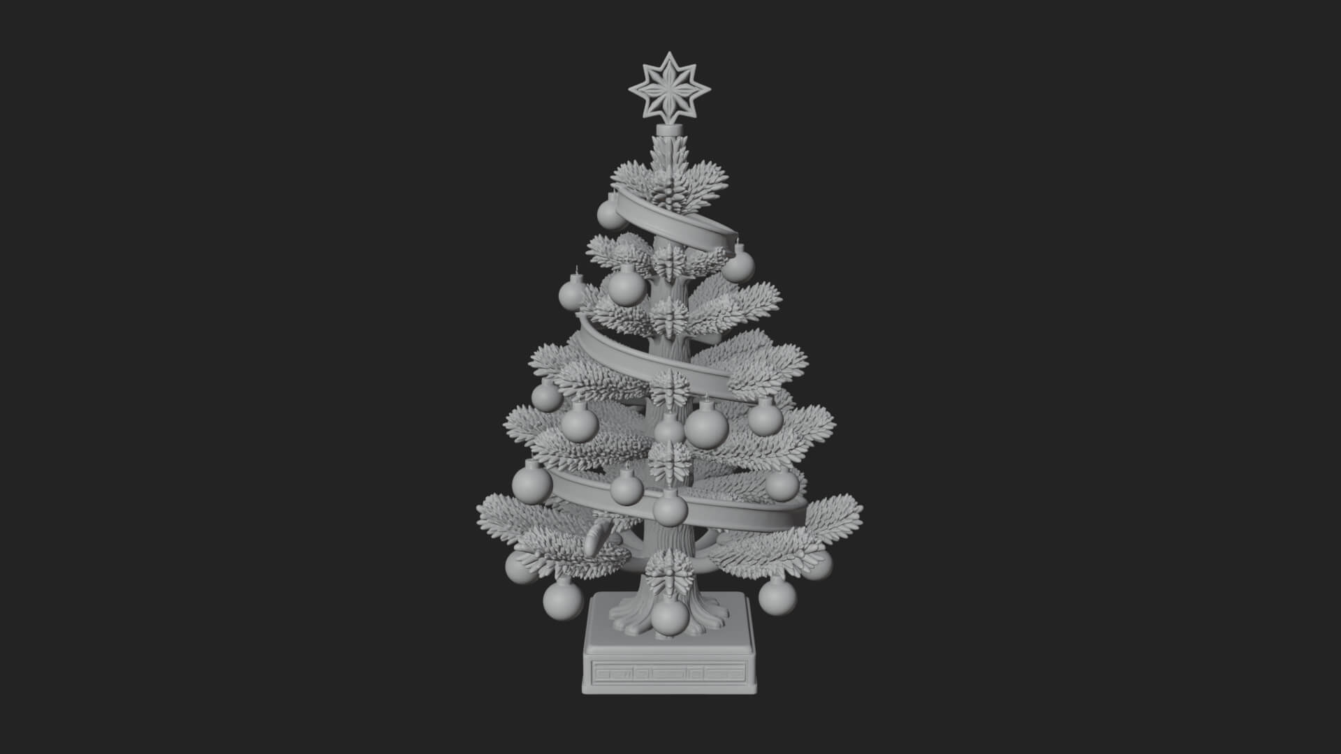 Decorated Christmas Tree Model Design 37 3D Print Model 3D Model