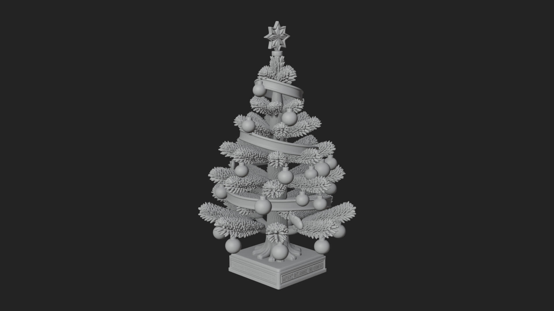 Decorated Christmas Tree Model Design 37 3D Print Model 3D Model