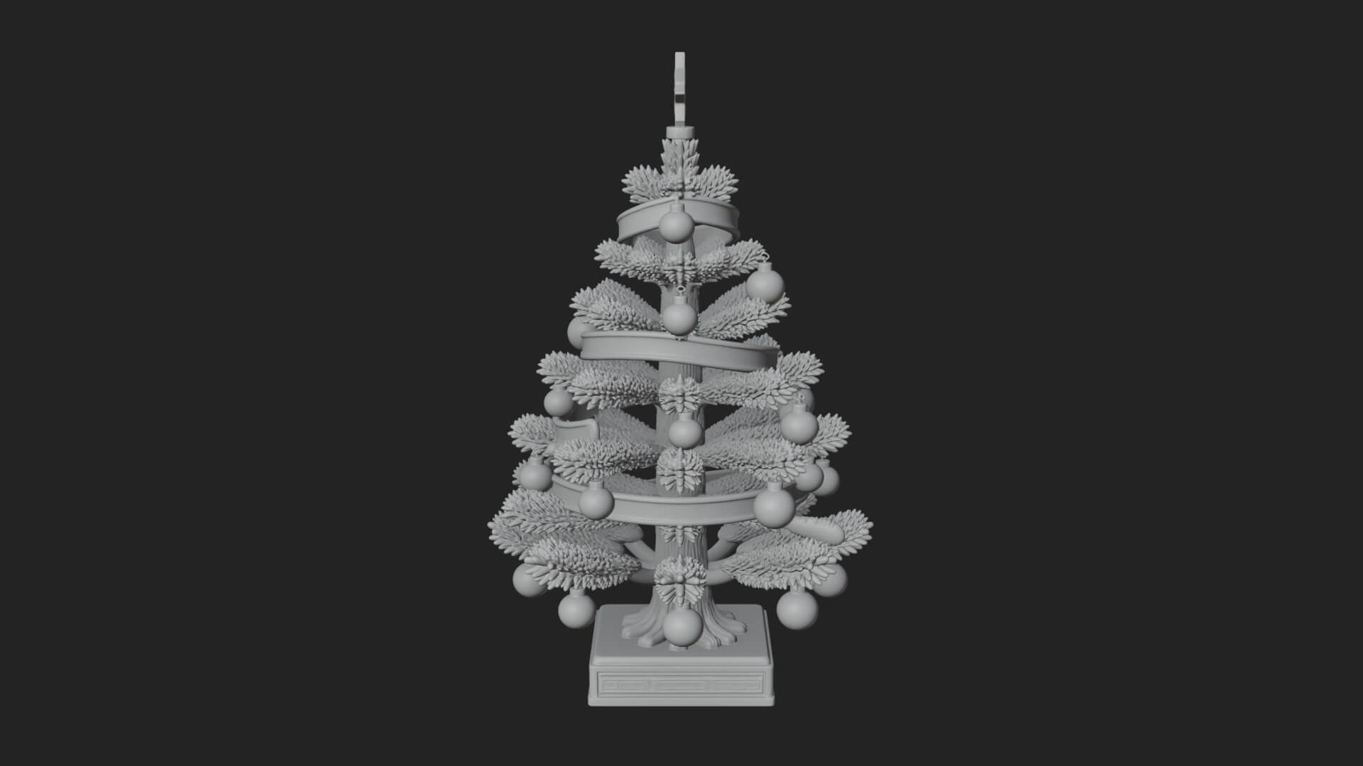 Decorated Christmas Tree Model Design 37 3D Print Model 3D Model