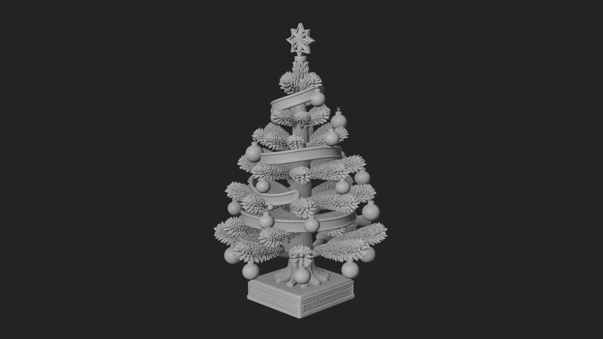 Decorated Christmas Tree Model Design 37 3D Print Model 3D Model