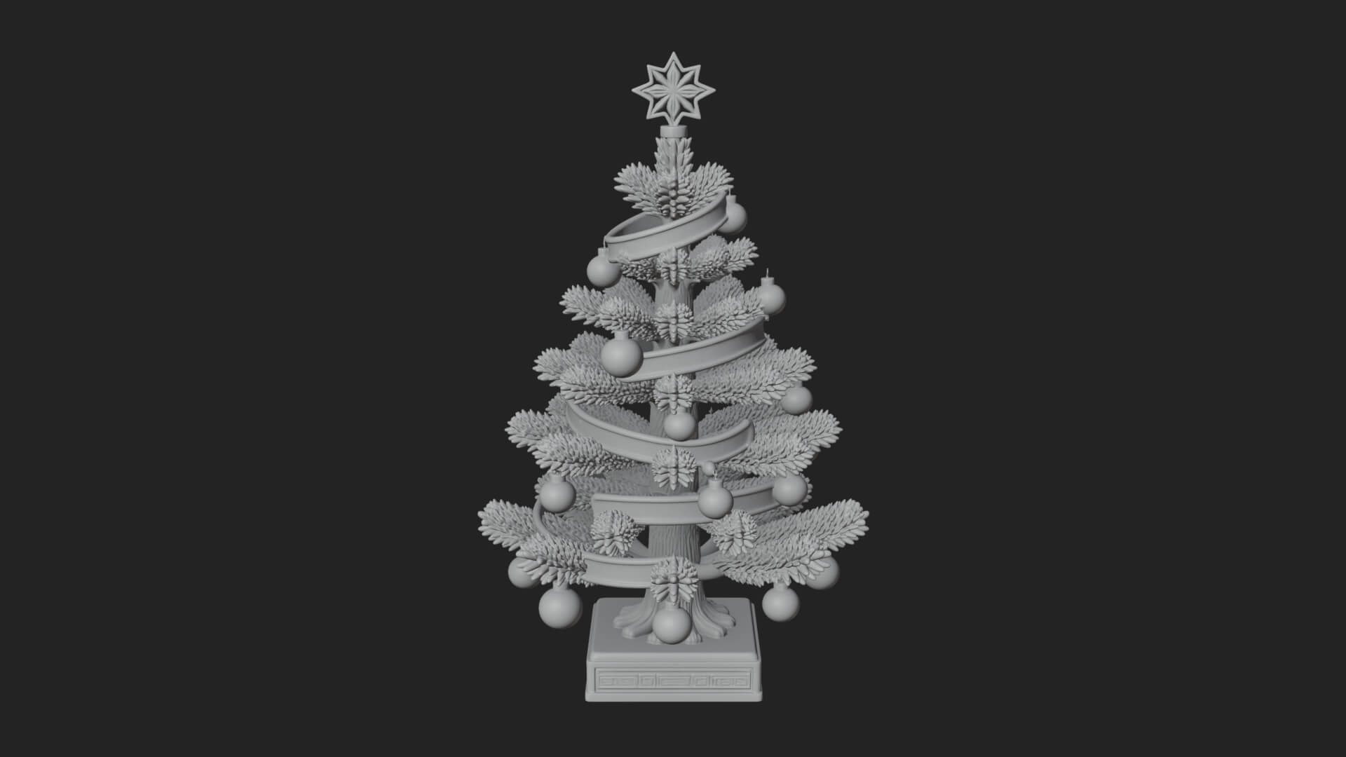 Decorated Christmas Tree Model Design 37 3D Print Model 3D Model