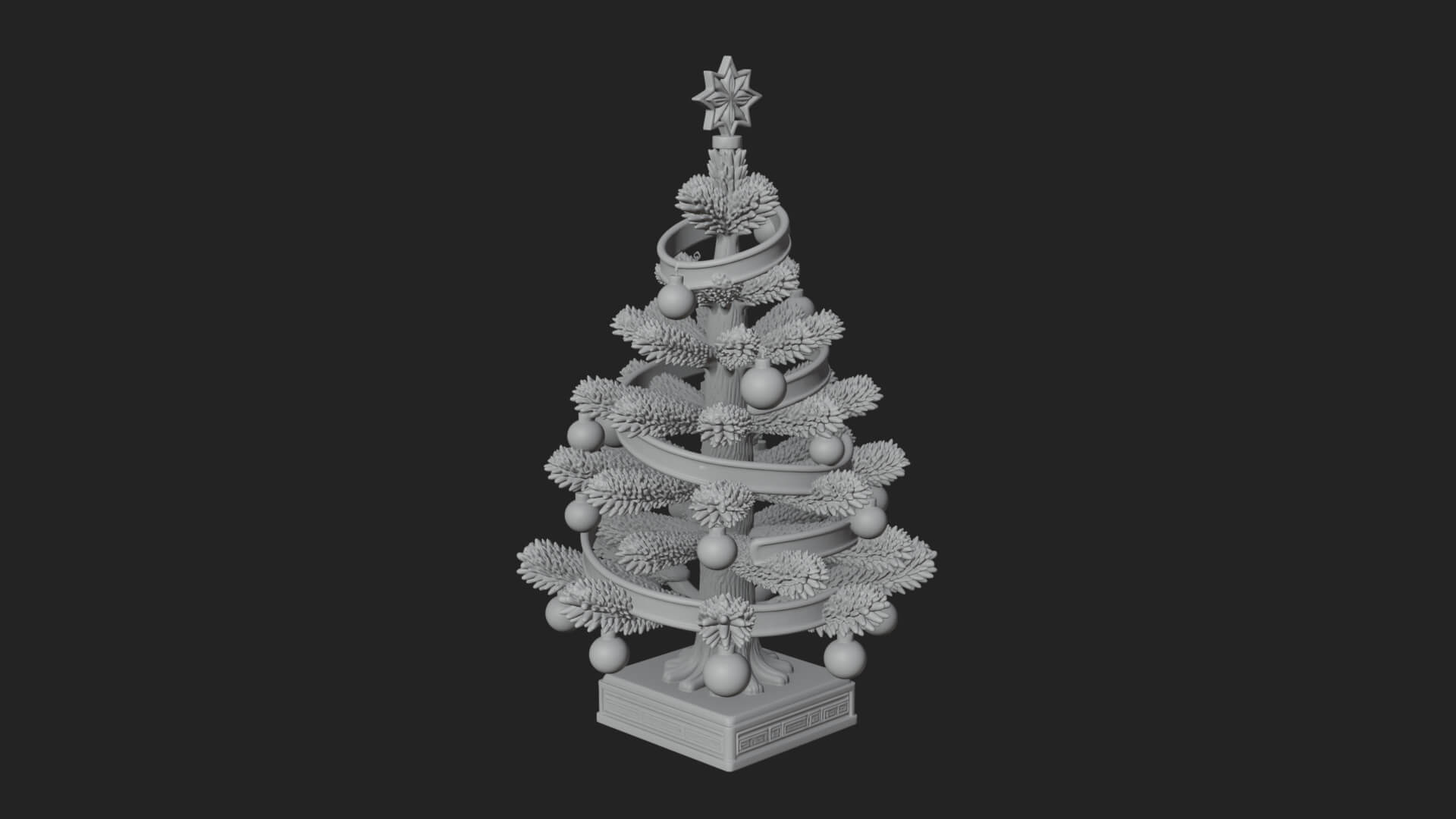Decorated Christmas Tree Model Design 37 3D Print Model 3D Model