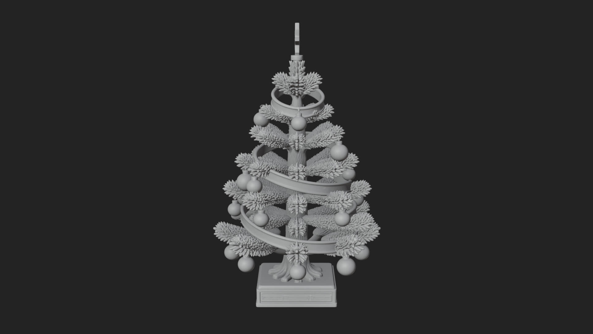 Decorated Christmas Tree Model Design 37 3D Print Model 3D Model