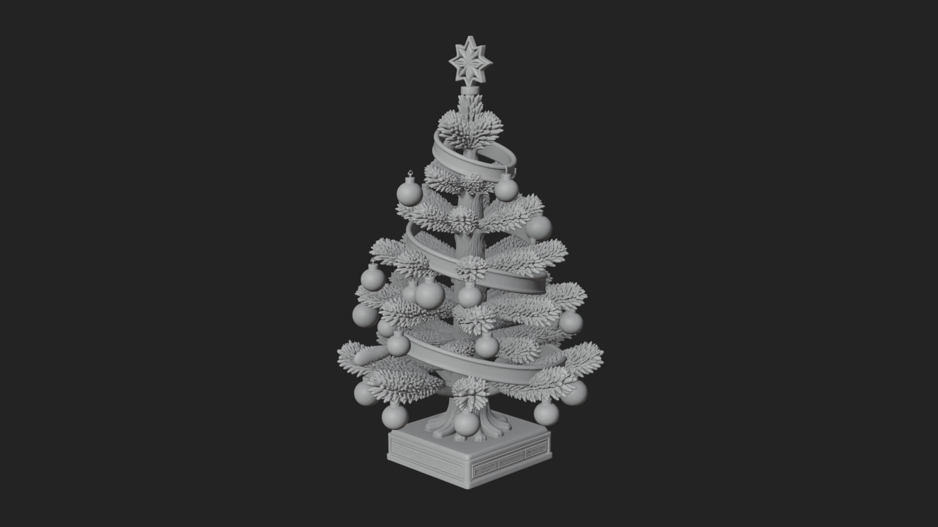 Decorated Christmas Tree Model Design 37 3D Print Model 3D Model