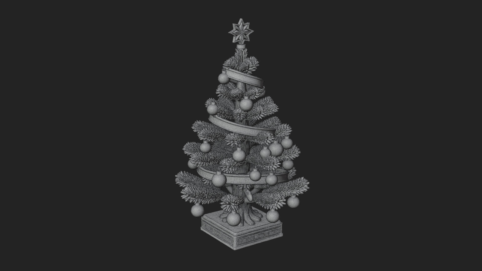 Decorated Christmas Tree Model Design 37 3D Print Model 3D Model