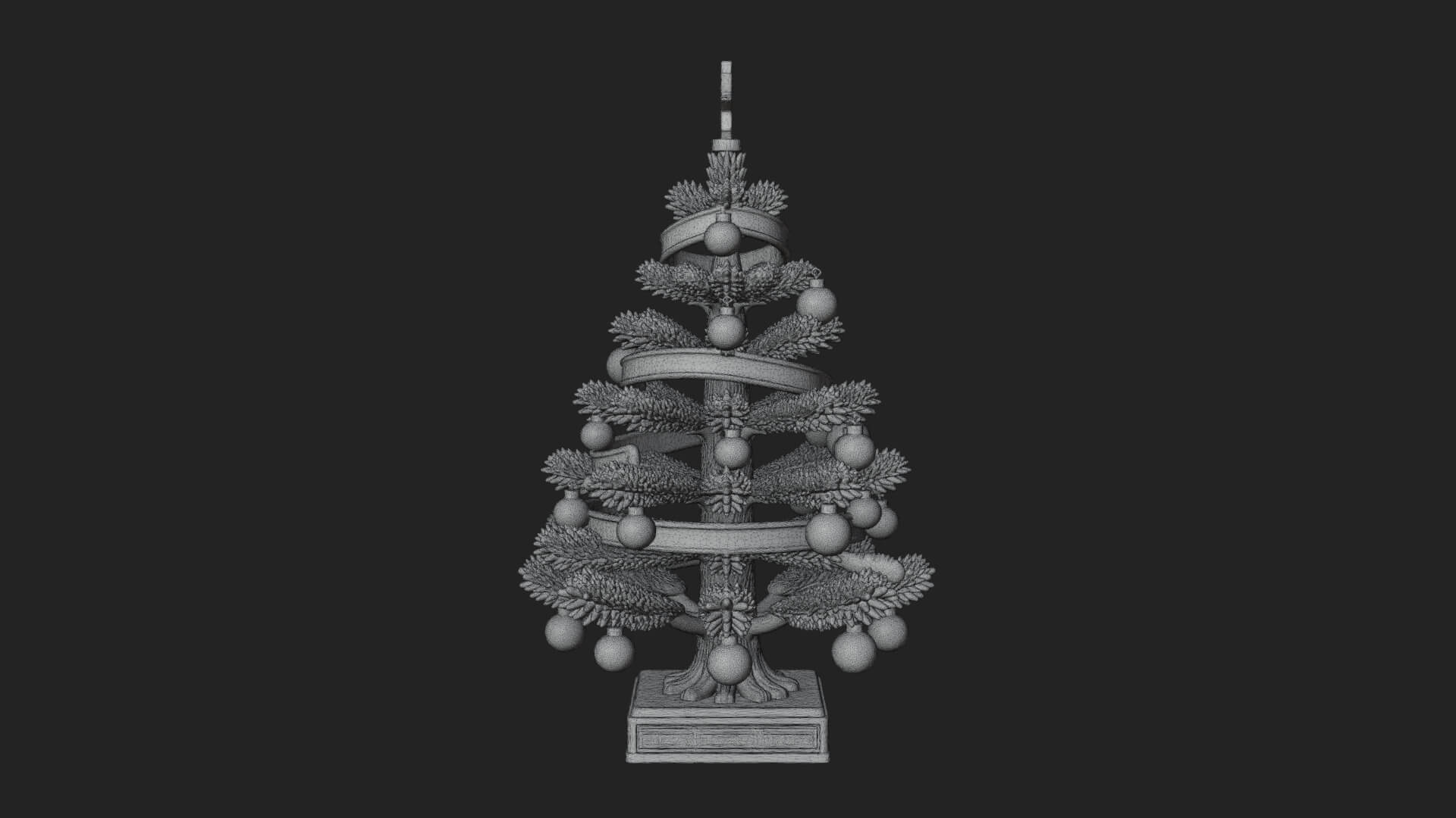Decorated Christmas Tree Model Design 37 3D Print Model 3D Model