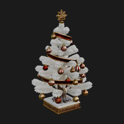 Decorated Christmas Tree Model Design 37 3D Print Model