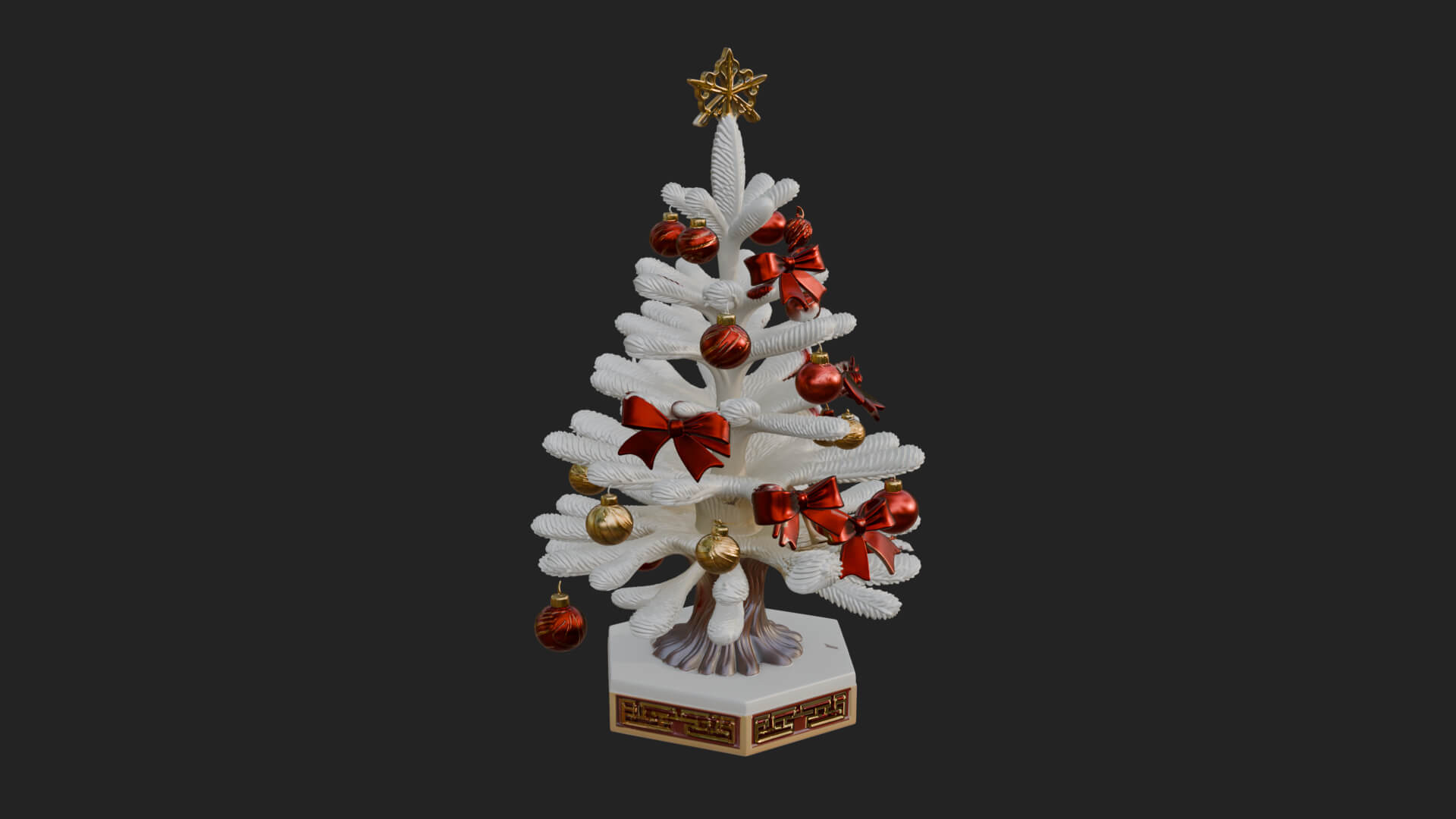 Decorated Christmas Tree Model Design 38 3D Print Model 3D Model