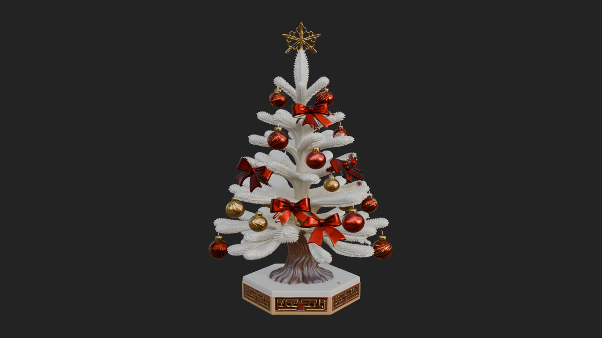 Decorated Christmas Tree Model Design 38 3D Print Model 3D Model