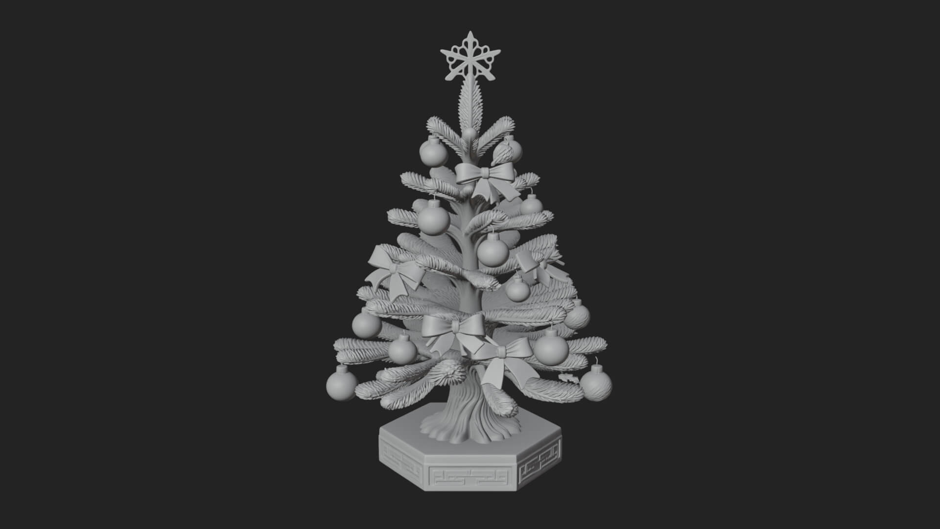 Decorated Christmas Tree Model Design 38 3D Print Model 3D Model