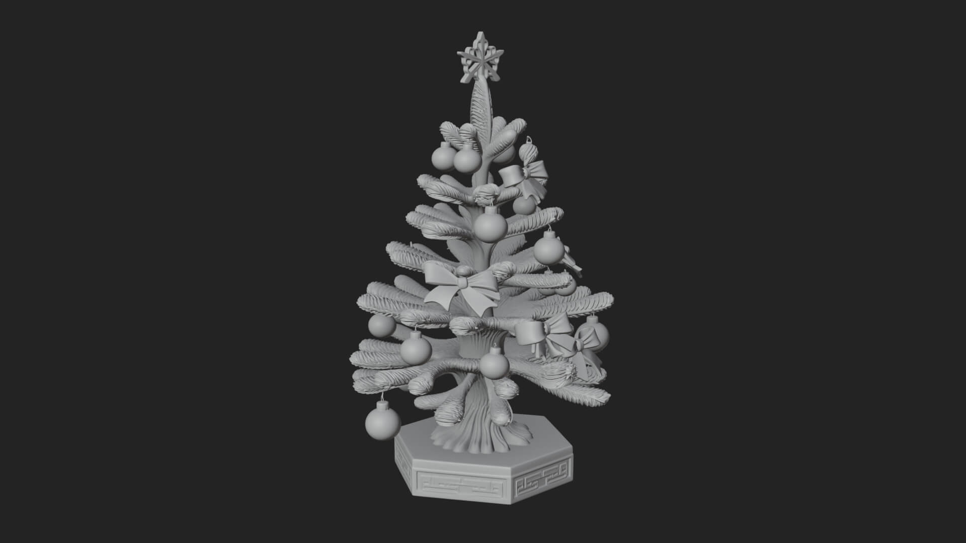 Decorated Christmas Tree Model Design 38 3D Print Model 3D Model