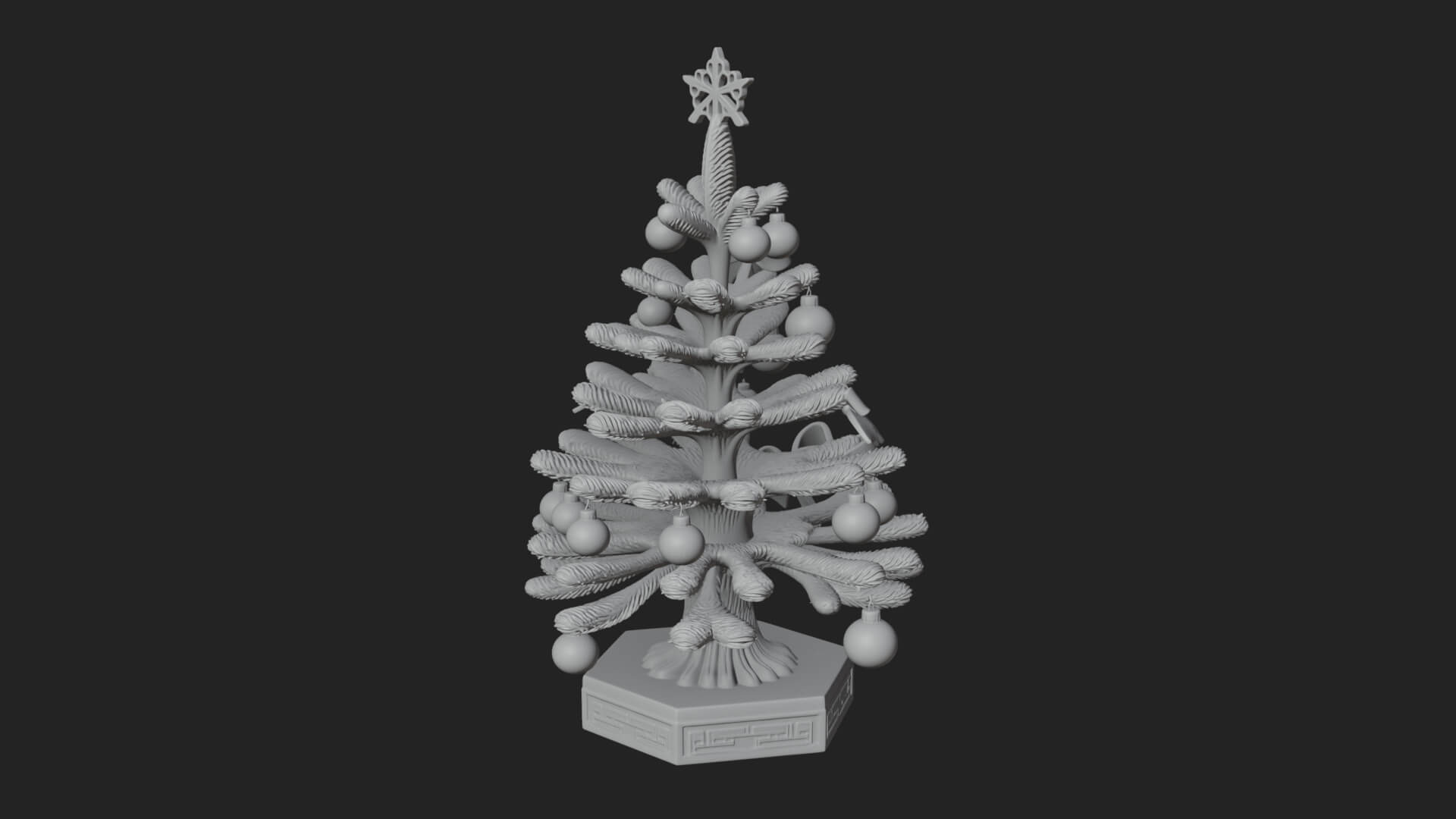 Decorated Christmas Tree Model Design 38 3D Print Model 3D Model