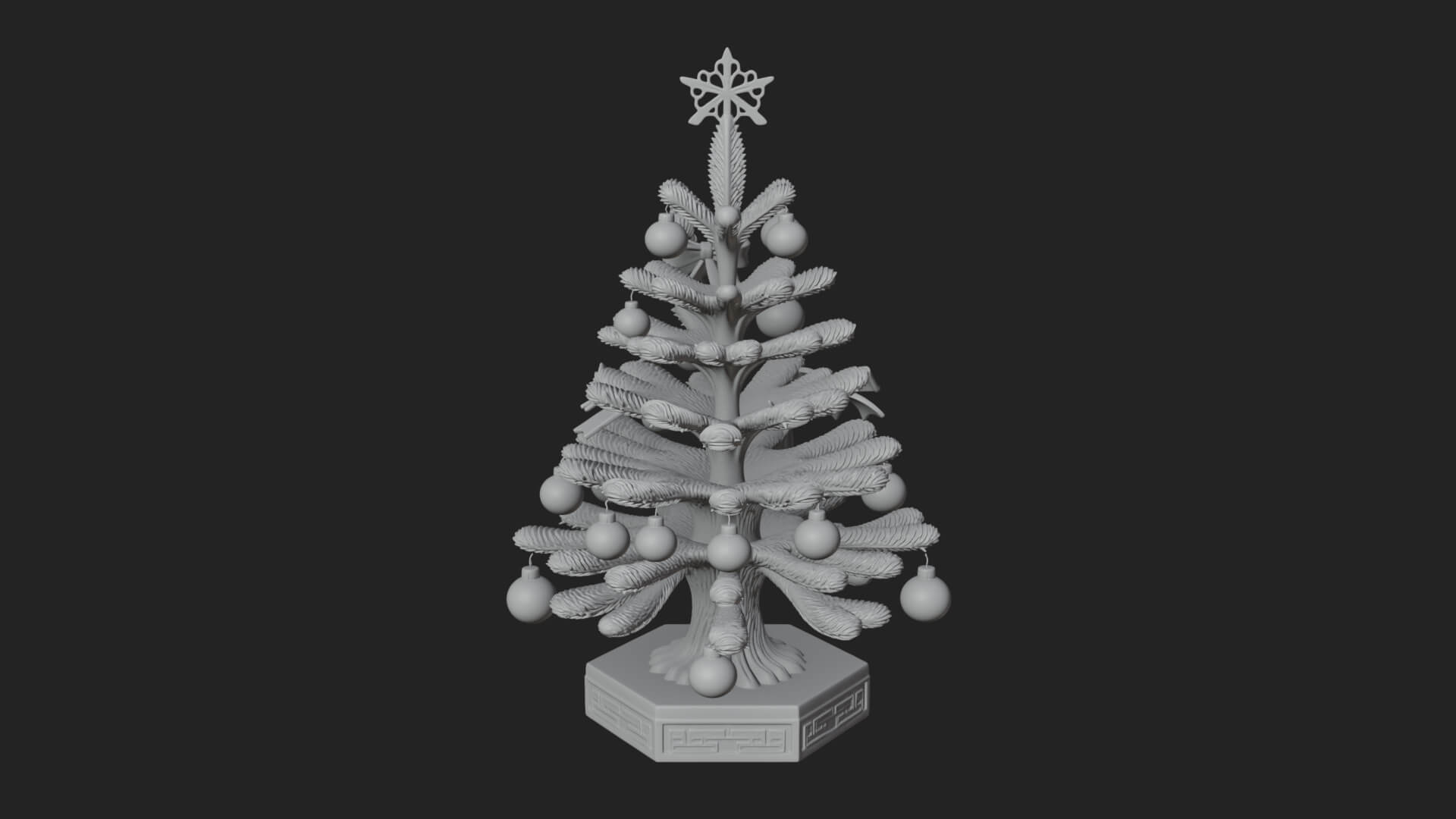 Decorated Christmas Tree Model Design 38 3D Print Model 3D Model