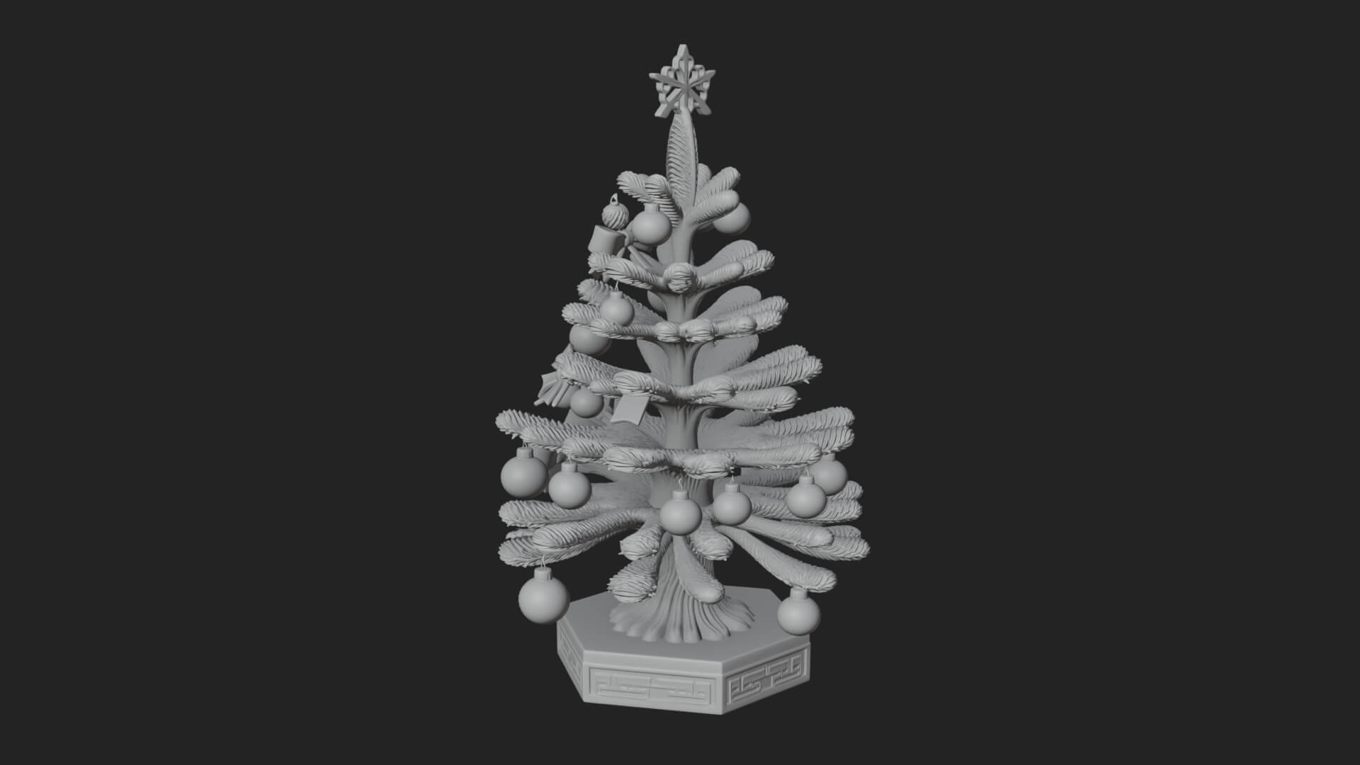 Decorated Christmas Tree Model Design 38 3D Print Model 3D Model