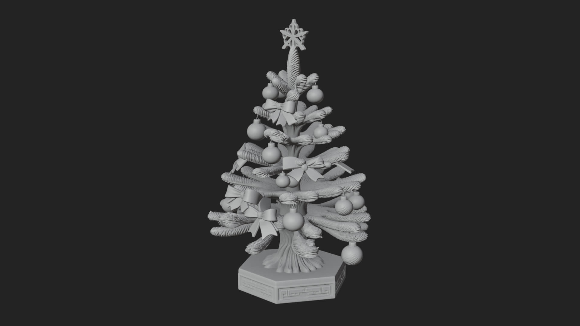 Decorated Christmas Tree Model Design 38 3D Print Model 3D Model