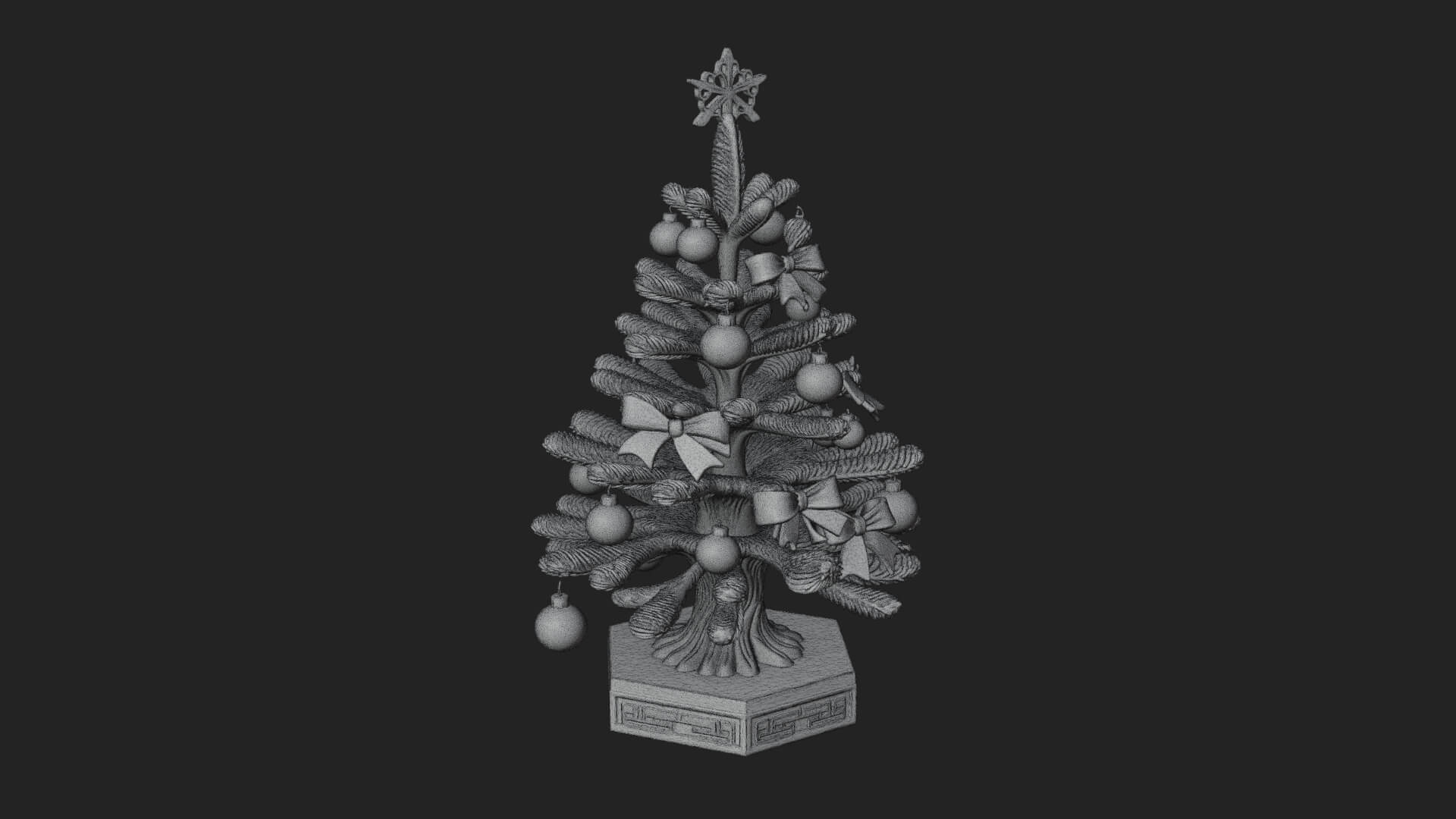 Decorated Christmas Tree Model Design 38 3D Print Model 3D Model