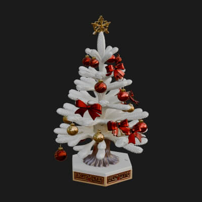 Decorated Christmas Tree Model Design 38 3D Print Model