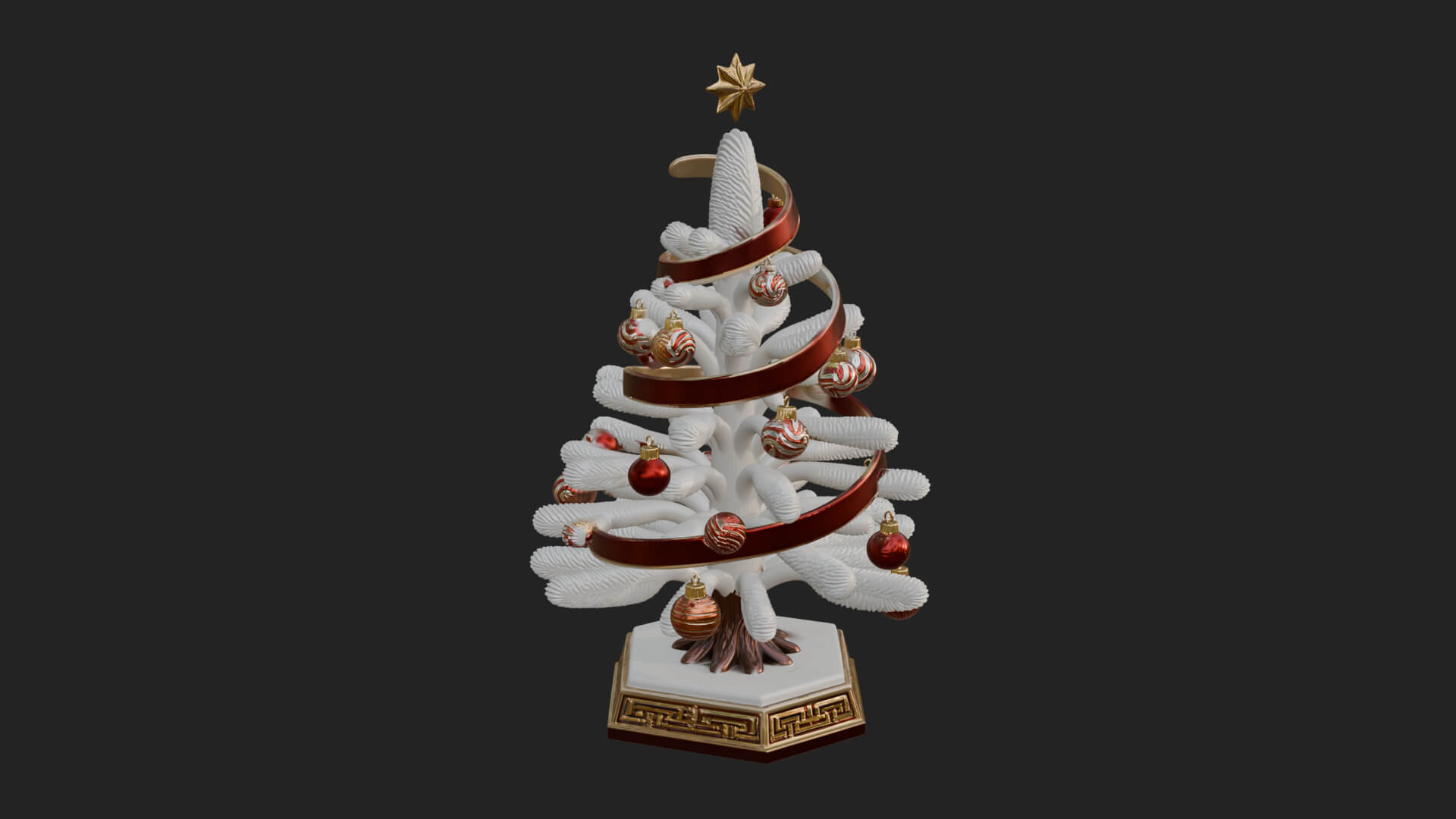 Decorated Christmas Tree Model Design 39 3D Print Model 3D Model