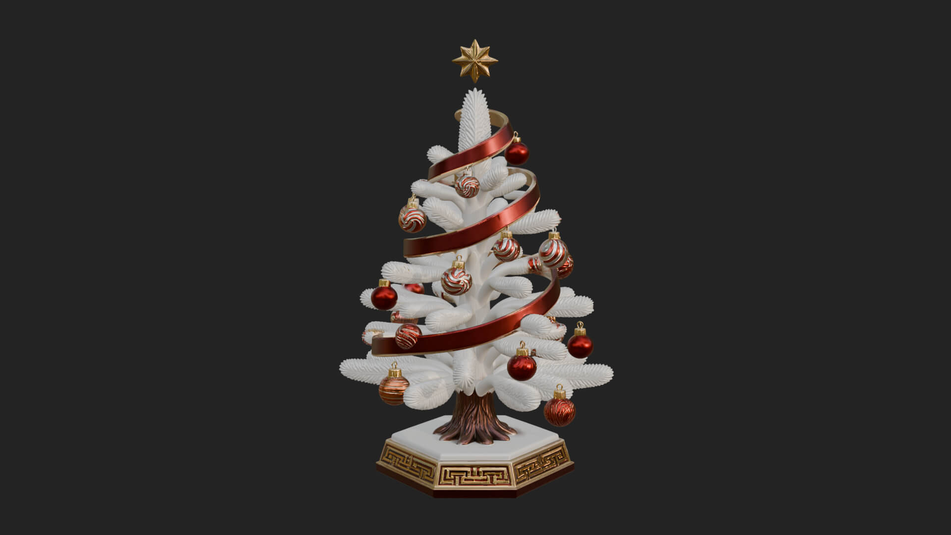 Decorated Christmas Tree Model Design 39 3D Print Model 3D Model
