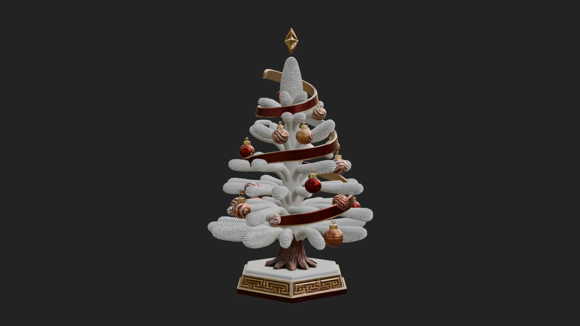 Decorated Christmas Tree Model Design 39 3D Print Model 3D Model