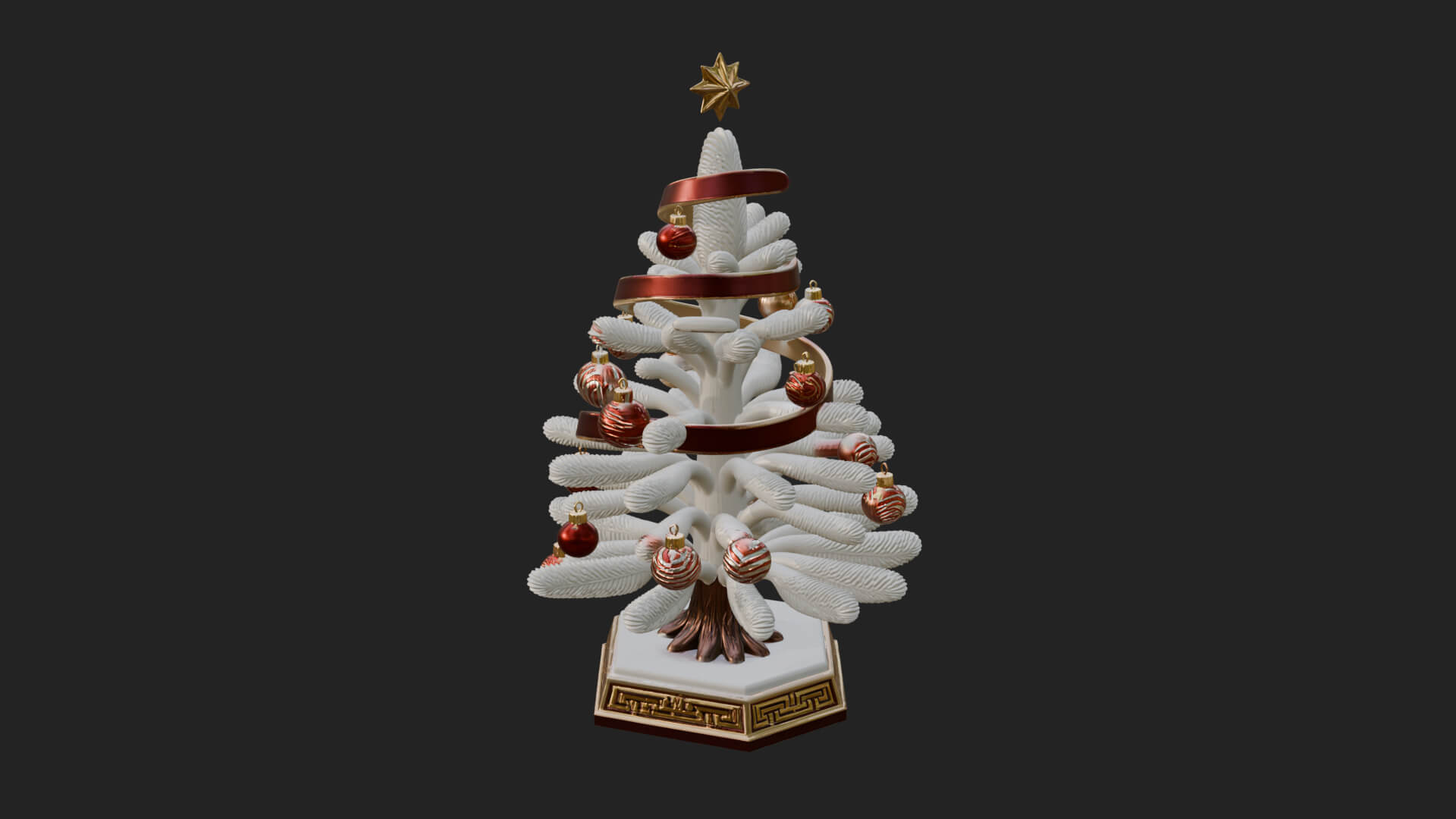 Decorated Christmas Tree Model Design 39 3D Print Model 3D Model