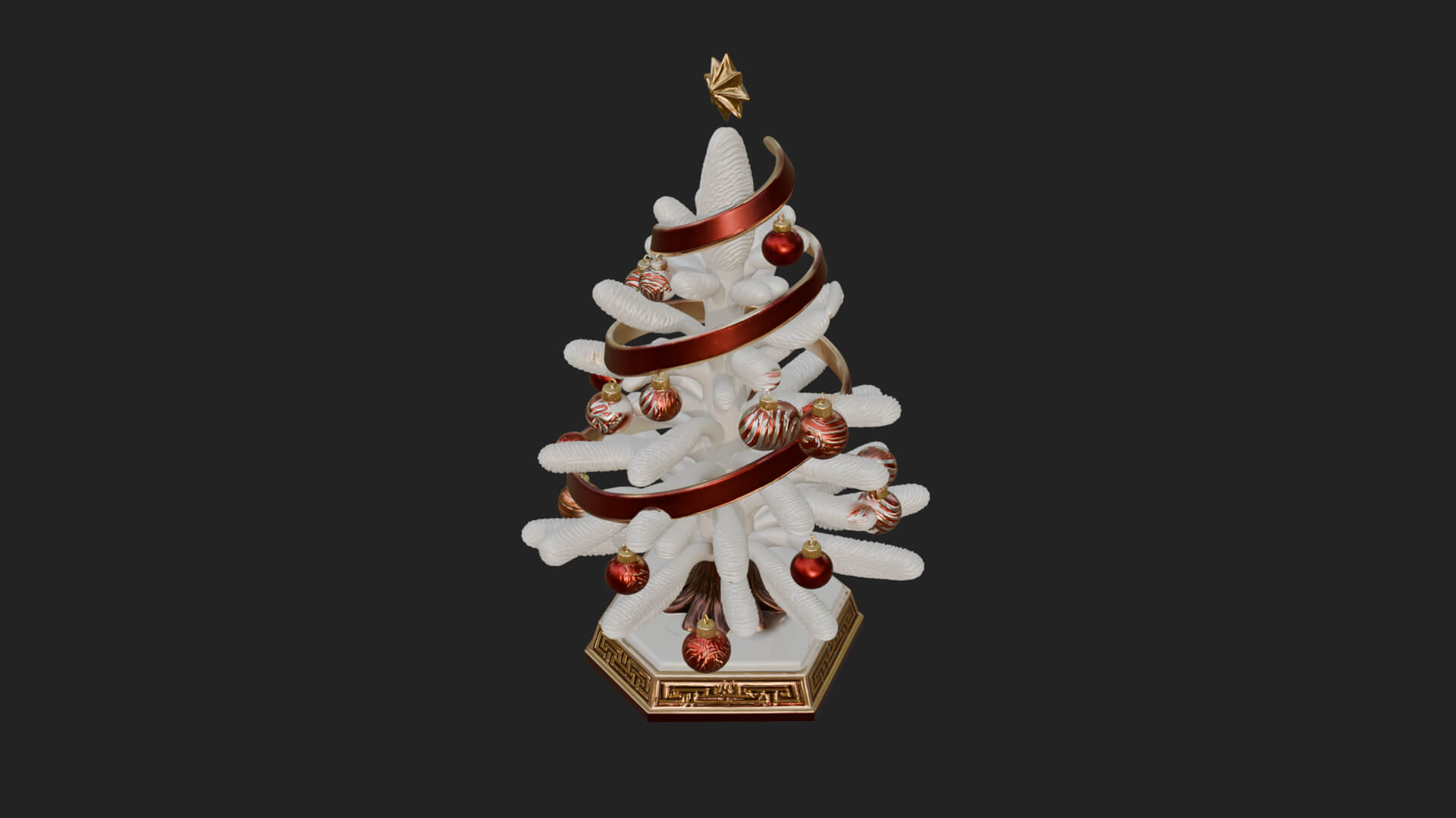 Decorated Christmas Tree Model Design 39 3D Print Model 3D Model