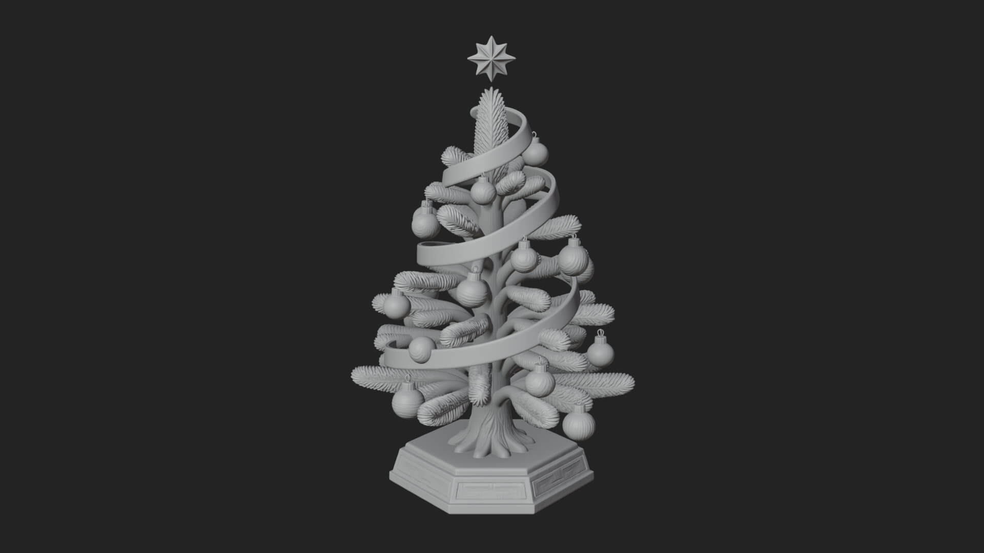 Decorated Christmas Tree Model Design 39 3D Print Model 3D Model