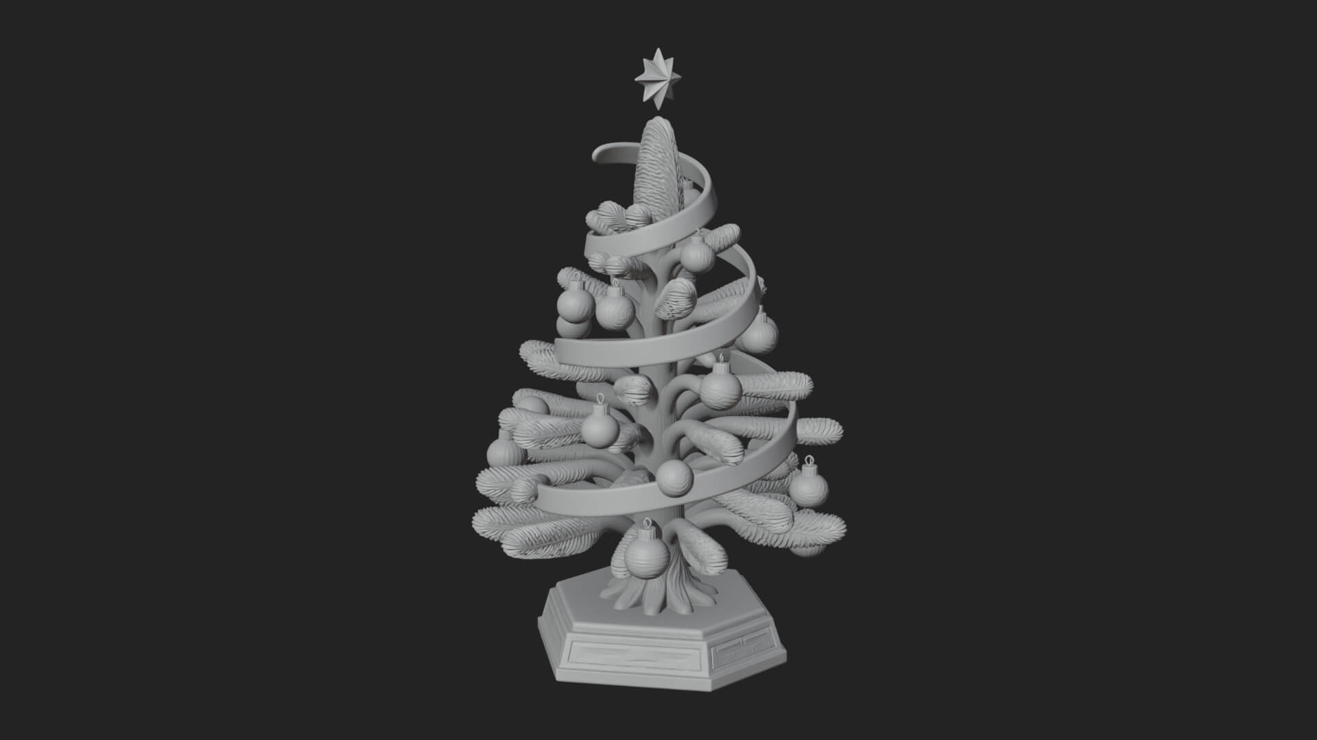 Decorated Christmas Tree Model Design 39 3D Print Model 3D Model